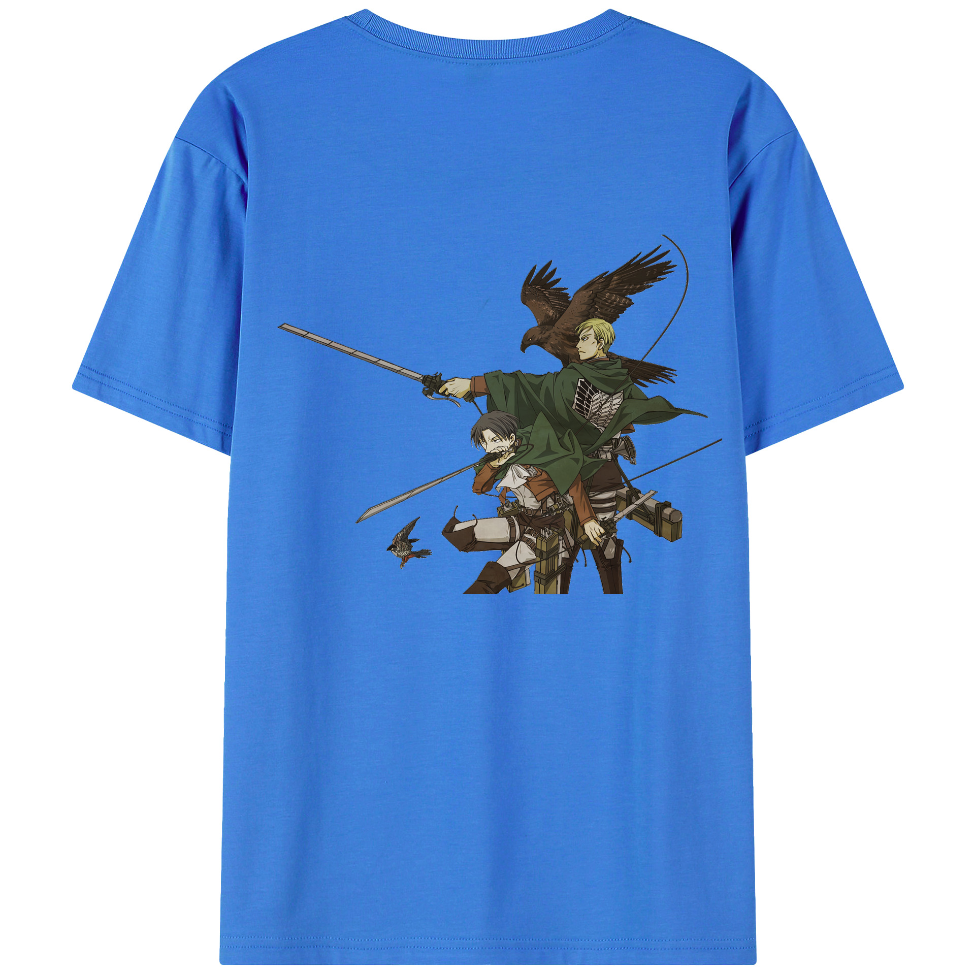 （画像用） 進撃の巨人 Attack on Titan 綿100％ メンズ半袖Tシャツ（バックプリント） 通気性