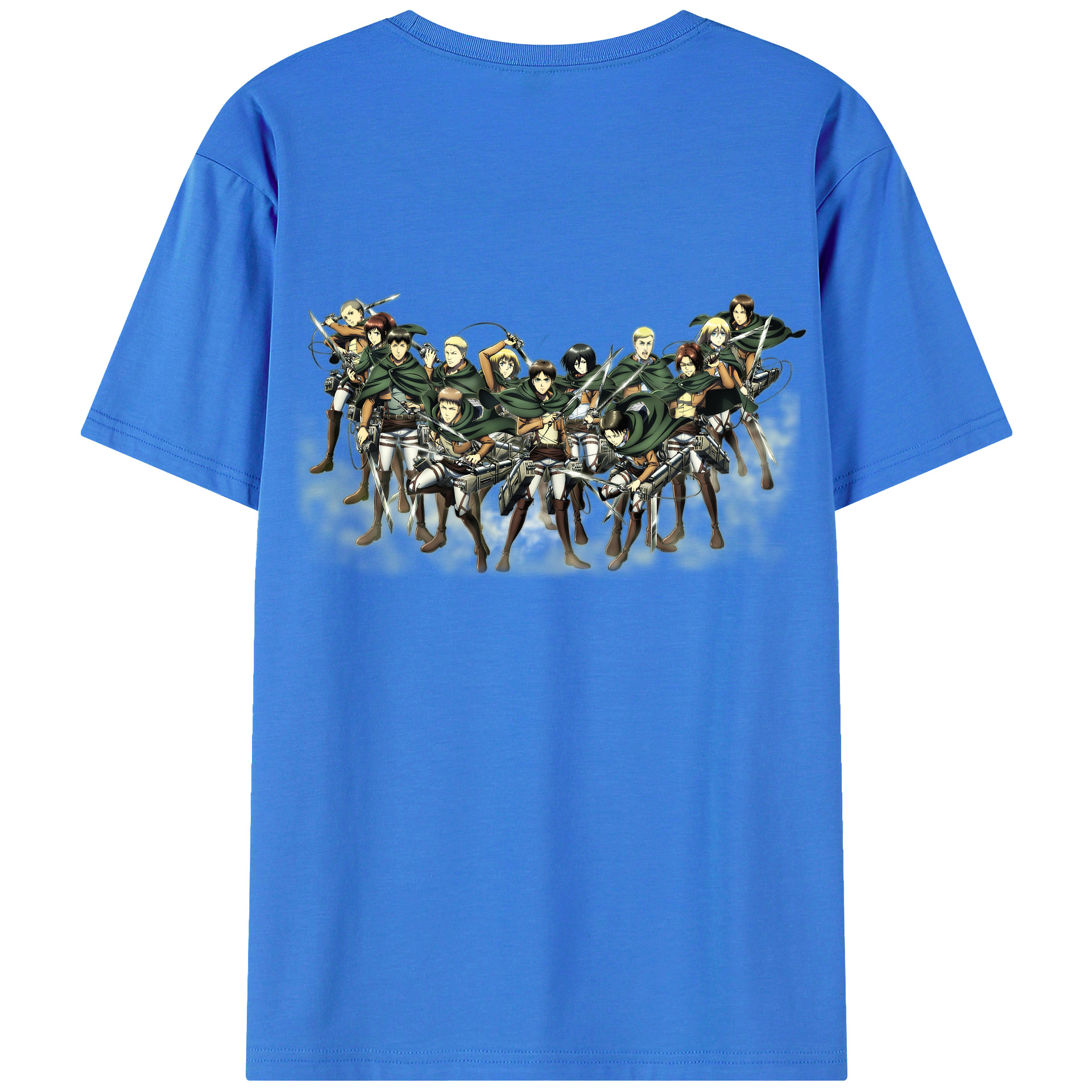 （画像用） 進撃の巨人 Attack on Titan 綿100％ メンズ半袖Tシャツ（バックプリント） 通気性