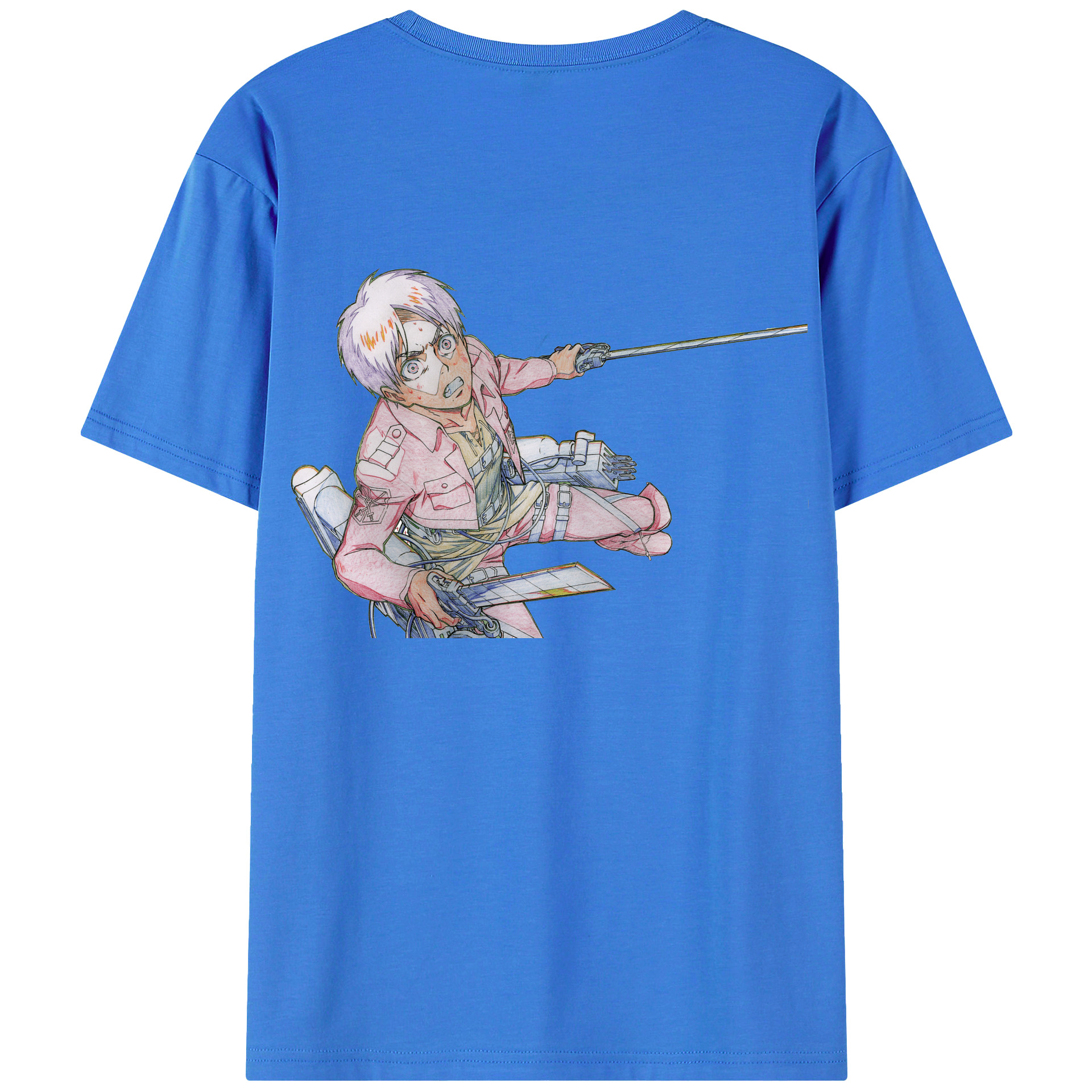 （画像用） 進撃の巨人 エレン･イェーガー Attack on Titan Eren Jäger 綿100％ メンズ半袖Tシャツ（バックプリント） 通気性