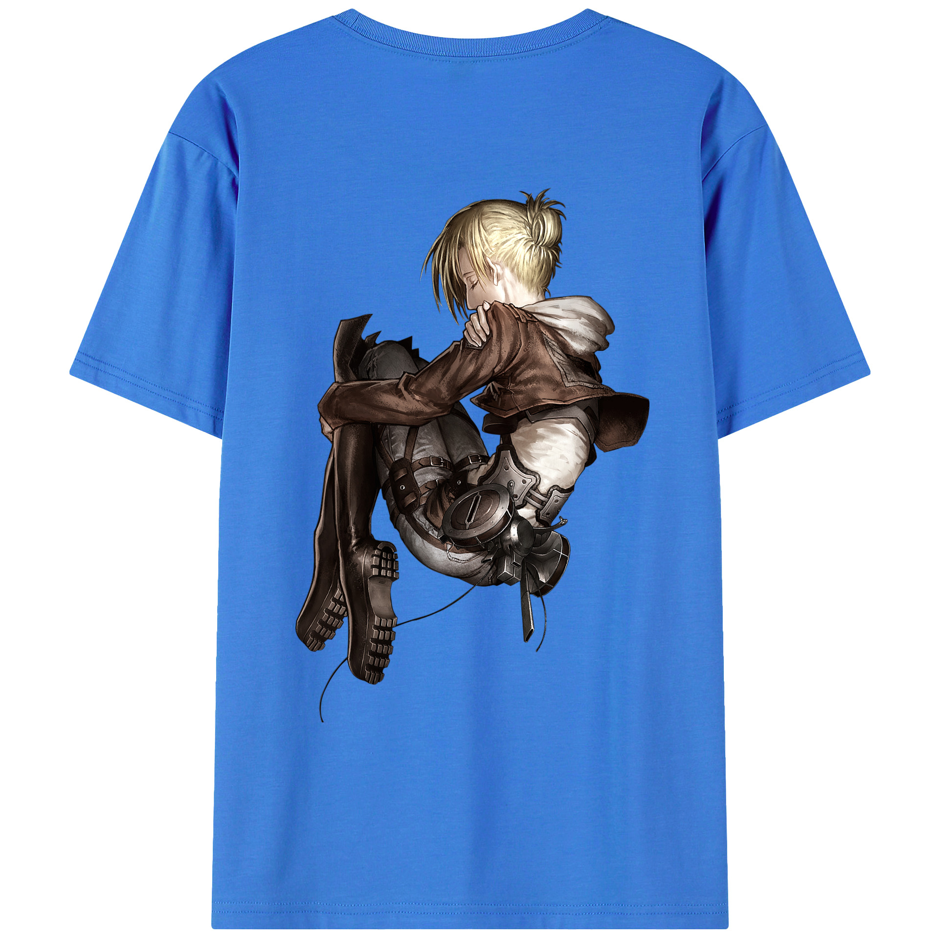 （画像用） 進撃の巨人 アニ・レオンハート Attack on Titan Annie Leonhart 綿100％ メンズ半袖Tシャツ（バックプリント） 通気性