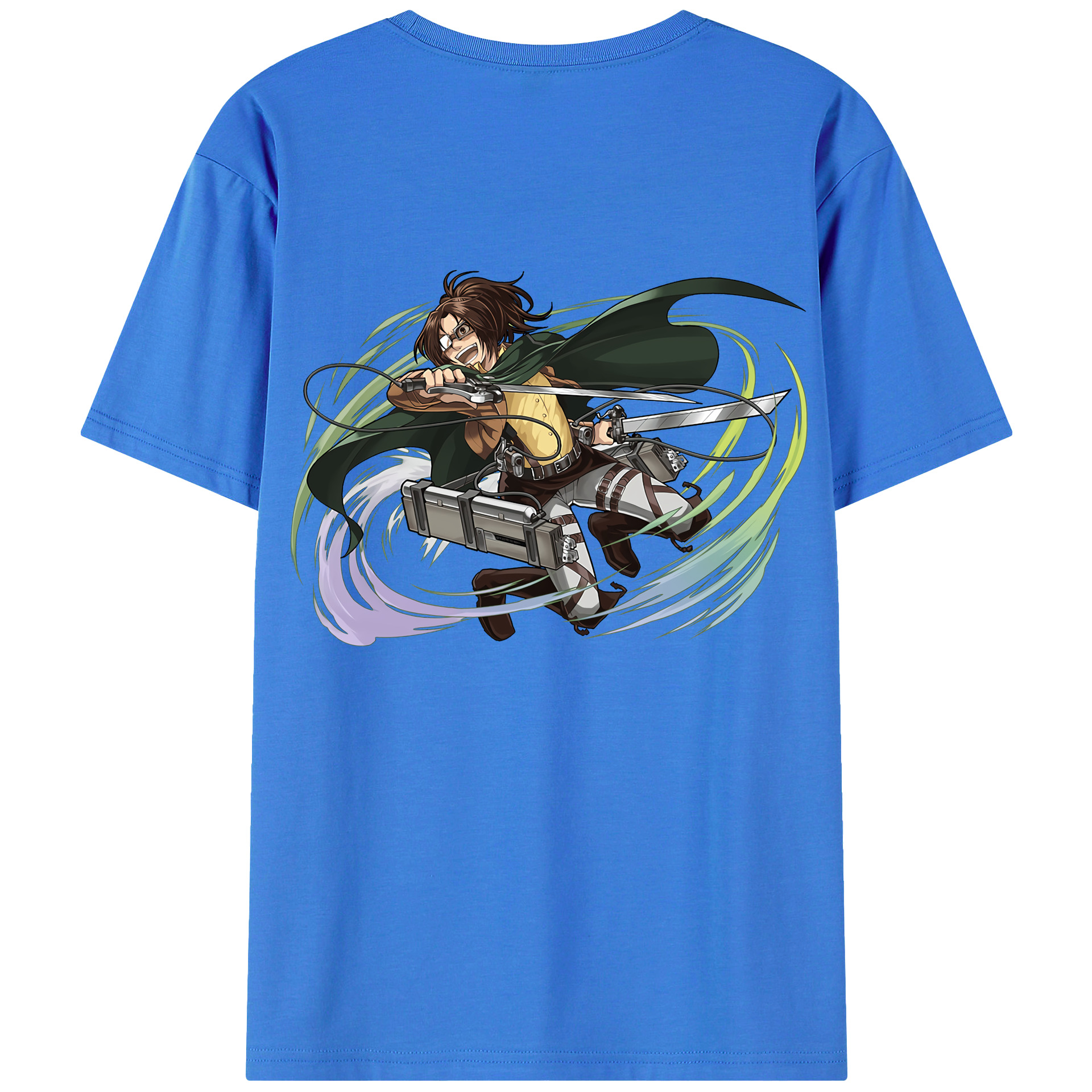（画像用） 進撃の巨人 ハンジ·ゾエ Attack on Titan Hanji Zoe 綿100％ メンズ半袖Tシャツ（バックプリント） 通気性