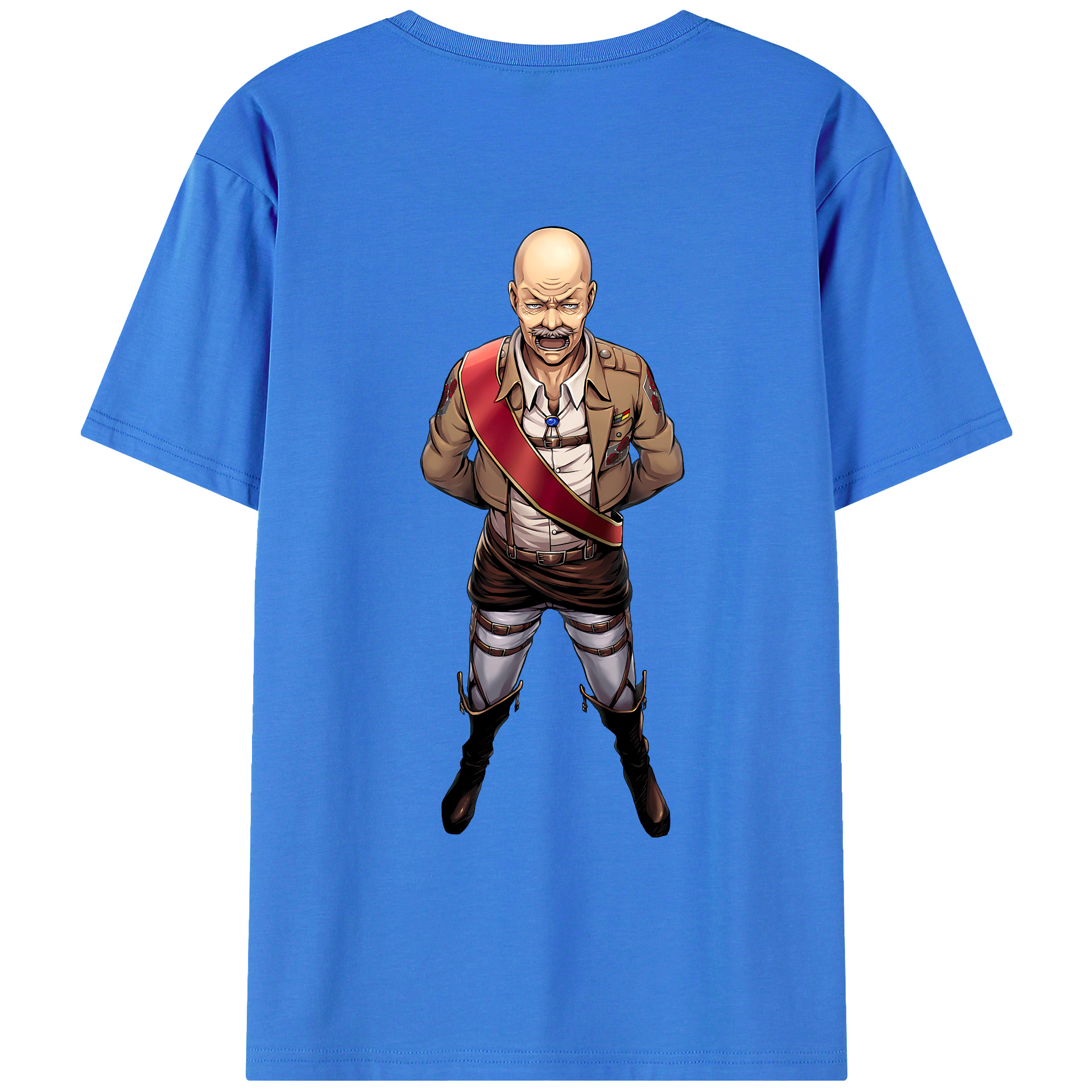 （画像用） 進撃の巨人 ドット·ピクシス Attack on Titan Dot Pixis 綿100％ メンズ半袖Tシャツ（バックプリント） 通気性