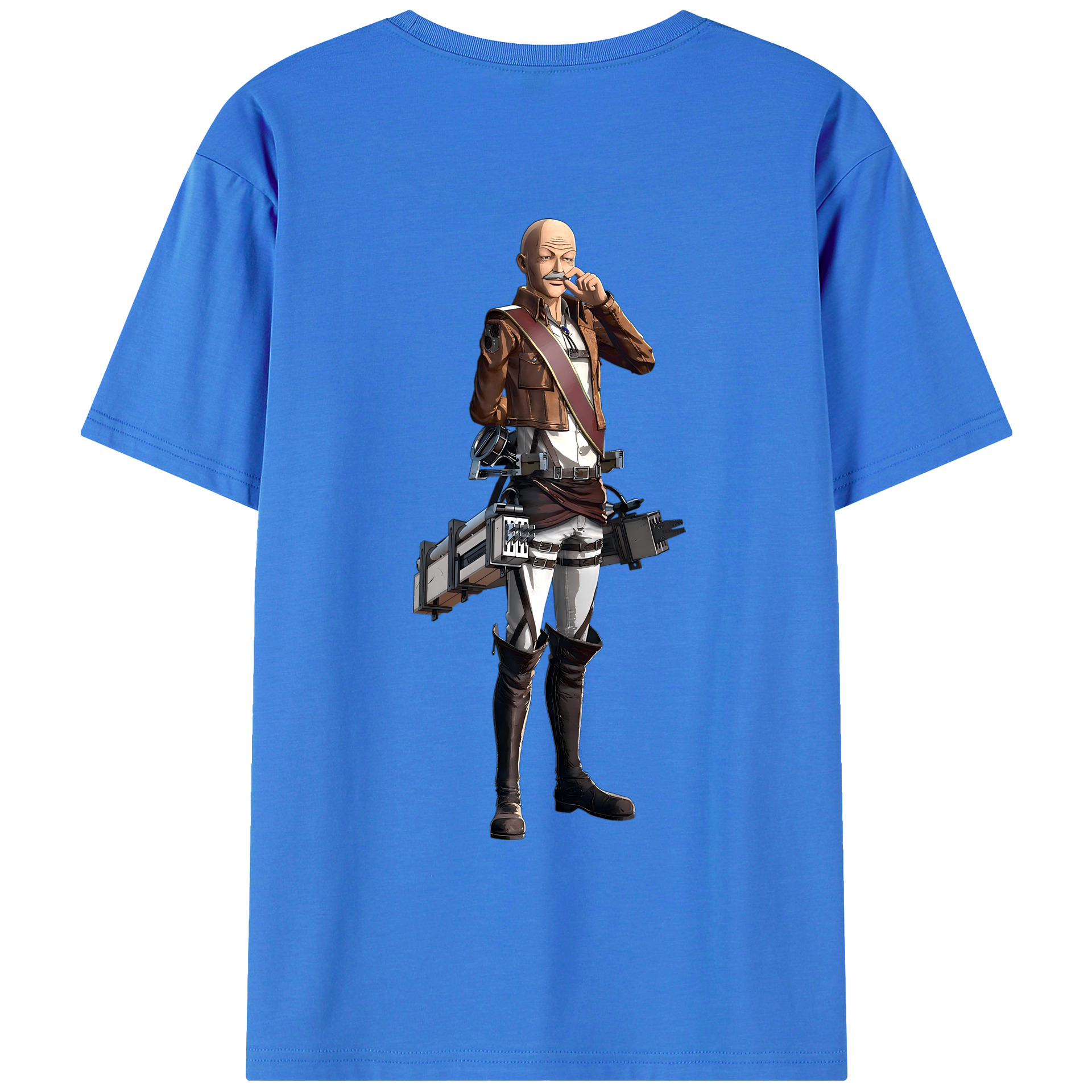 （画像用） 進撃の巨人 ドット·ピクシス Attack on Titan Dot Pixis 綿100％ メンズ半袖Tシャツ（バックプリント） 通気性