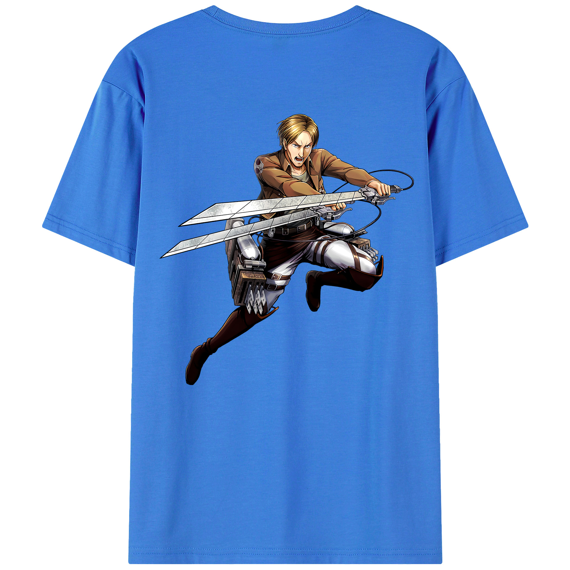 （画像用） 進撃の巨人 Attack on Titan 綿100％ メンズ半袖Tシャツ（バックプリント） 通気性