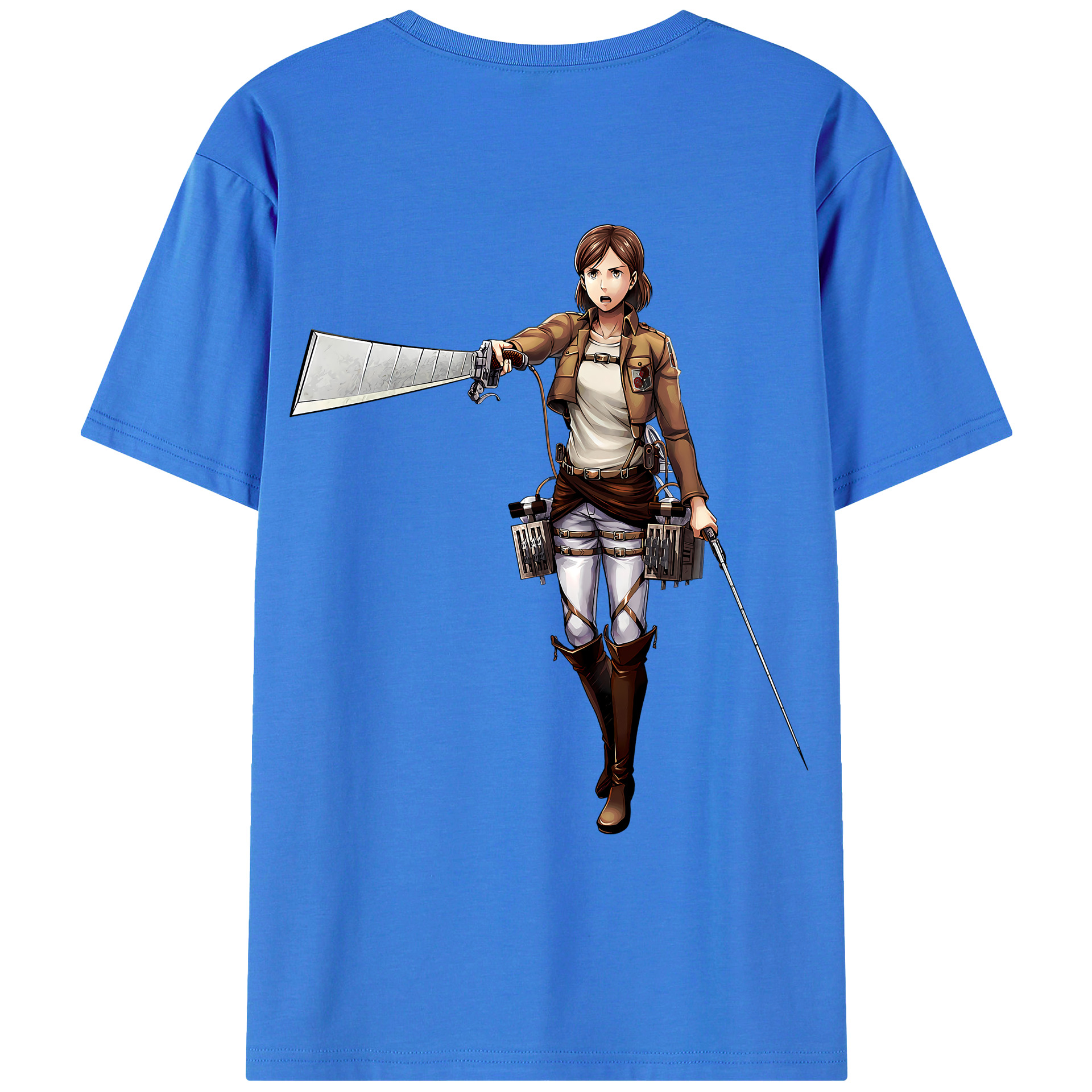 （画像用） 進撃の巨人 Attack on Titan 綿100％ メンズ半袖Tシャツ（バックプリント） 通気性