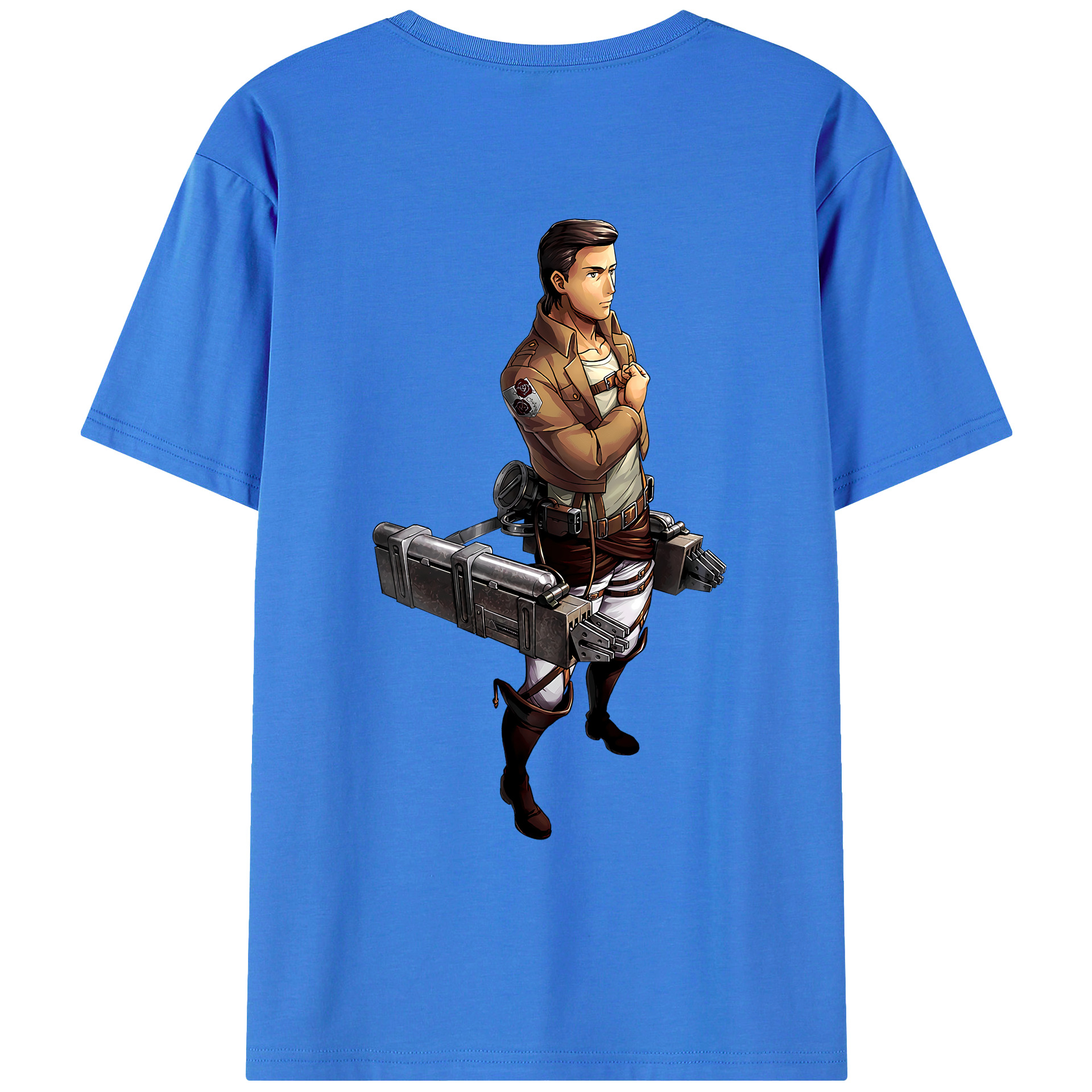 （画像用） 進撃の巨人 Attack on Titan 綿100％ メンズ半袖Tシャツ（バックプリント） 通気性