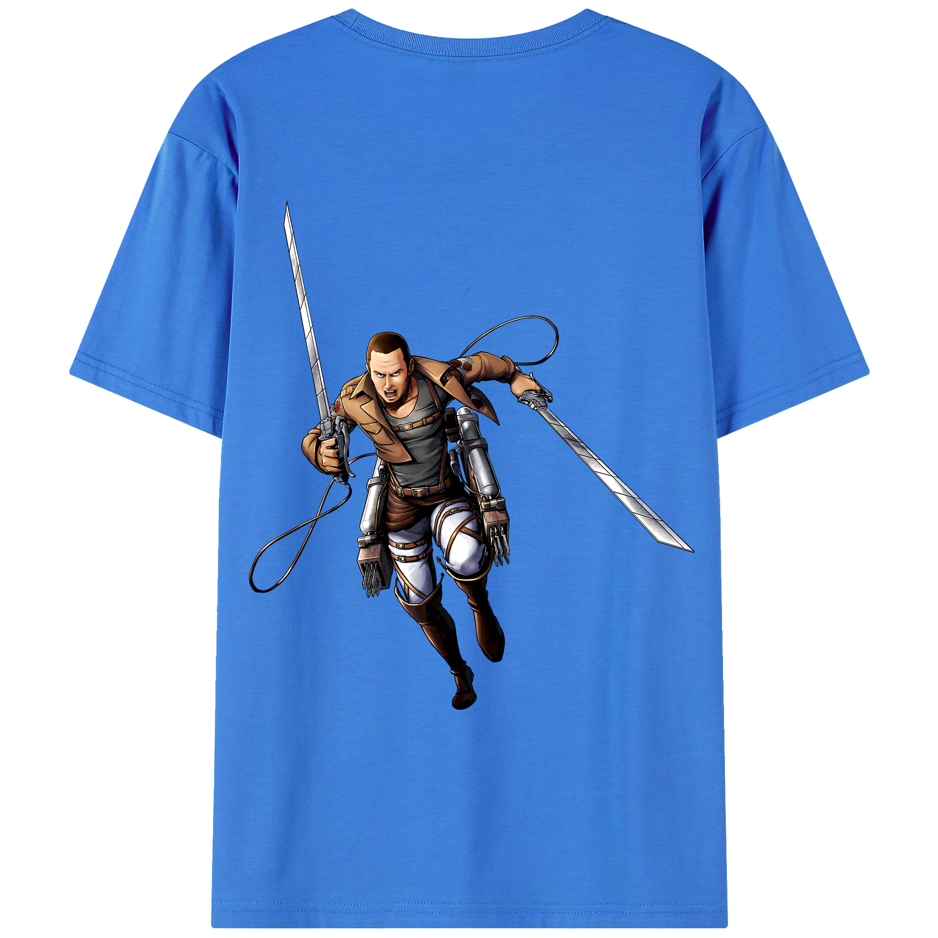 （画像用） 進撃の巨人 Attack on Titan 綿100％ メンズ半袖Tシャツ（バックプリント） 通気性