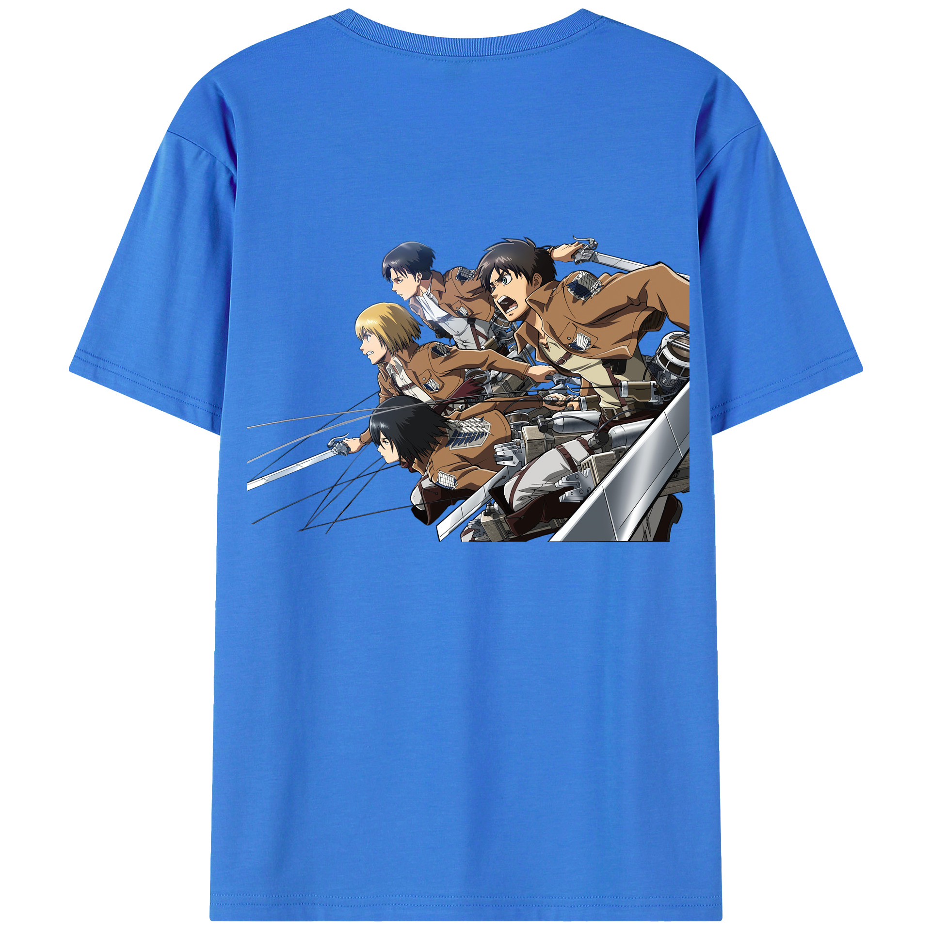 （画像用） 進撃の巨人 Attack on Titan 綿100％ メンズ半袖Tシャツ（バックプリント） 通気性