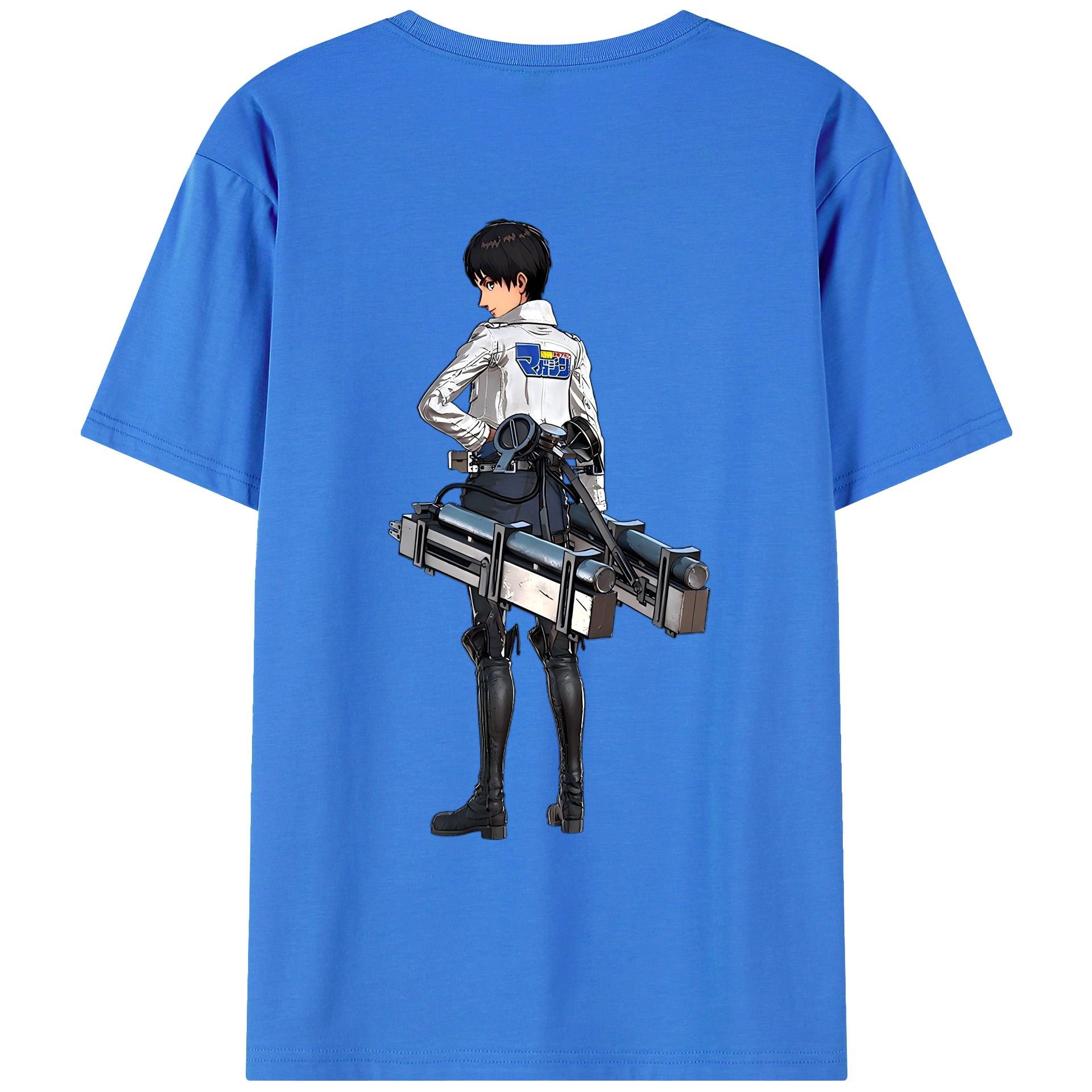 （画像用） 進撃の巨人 エレン･イェーガー Attack on Titan Eren Jäger 綿100％ メンズ半袖Tシャツ（バックプリント） 通気性
