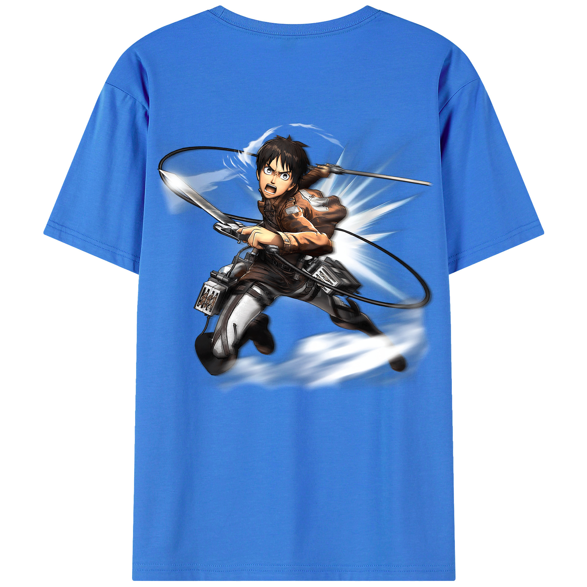 （画像用） 進撃の巨人 エレン･イェーガー Attack on Titan Eren Jäger 綿100％ メンズ半袖Tシャツ（バックプリント） 通気性