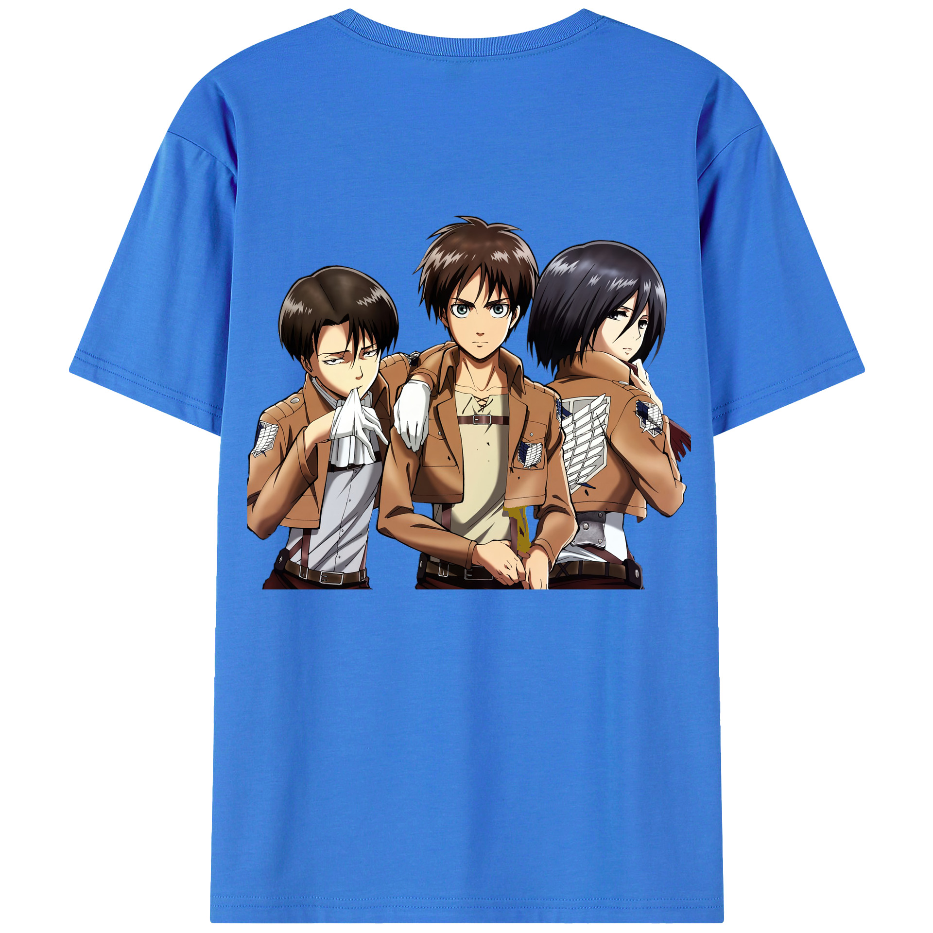 （画像用） 進撃の巨人 エレン･イェーガー Attack on Titan Eren Jäger 綿100％ メンズ半袖Tシャツ（バックプリント） 通気性
