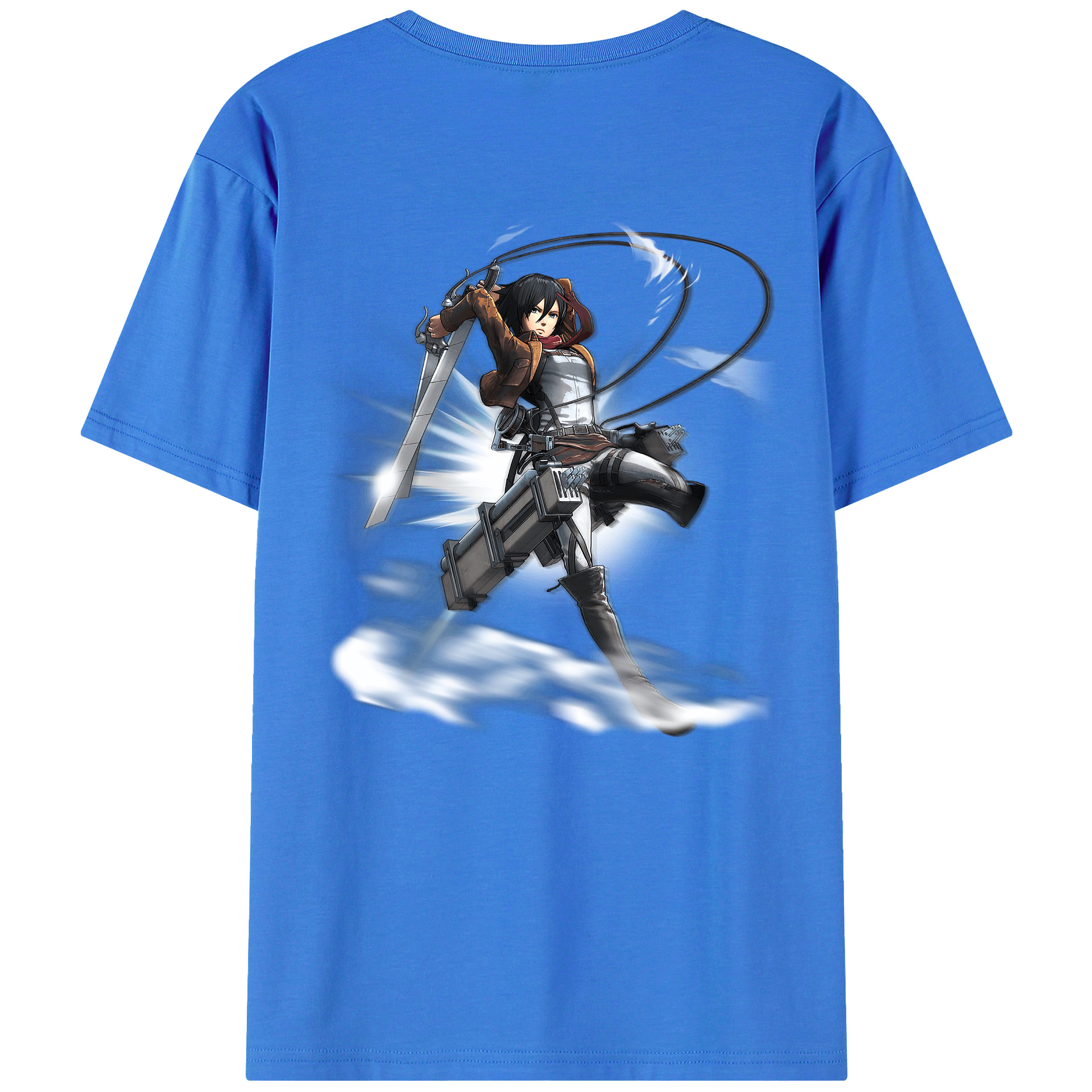 （画像用） 進撃の巨人 ミカサ·アッカーマン Attack on Titan Mikasa Ackerman 綿100％ メンズ半袖Tシャツ（バックプリント） 通気性