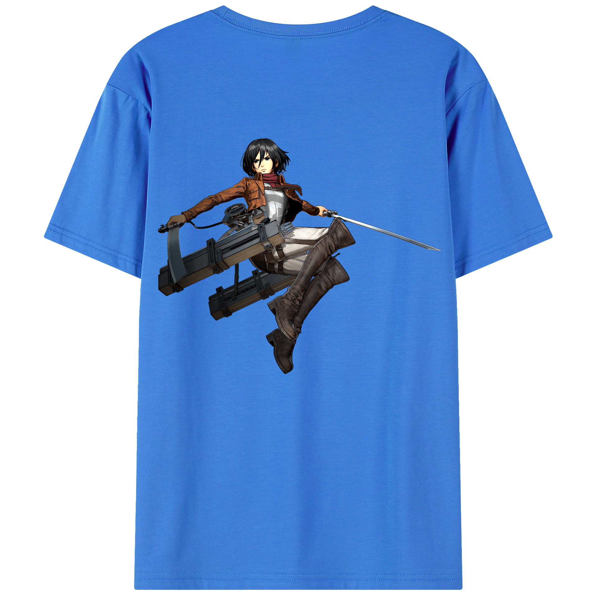 （画像用） 進撃の巨人 ミカサ·アッカーマン Attack on Titan Mikasa Ackerman 綿100％ メンズ半袖Tシャツ（バックプリント） 通気性
