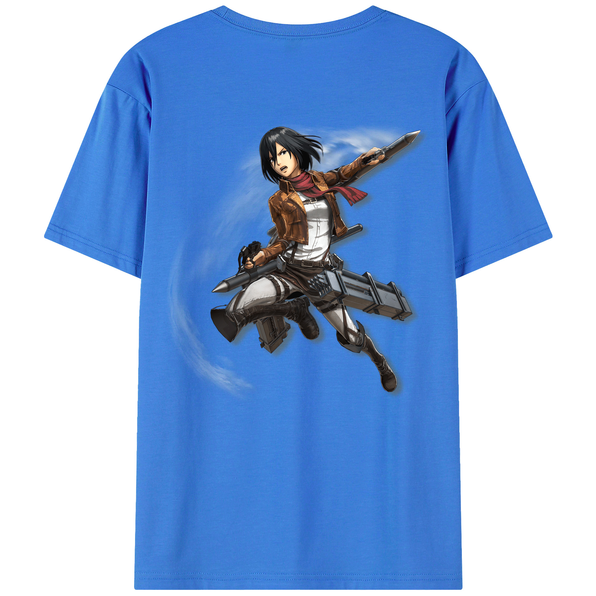 （画像用） 進撃の巨人 ミカサ·アッカーマン Attack on Titan Mikasa Ackerman 綿100％ メンズ半袖Tシャツ（バックプリント） 通気性