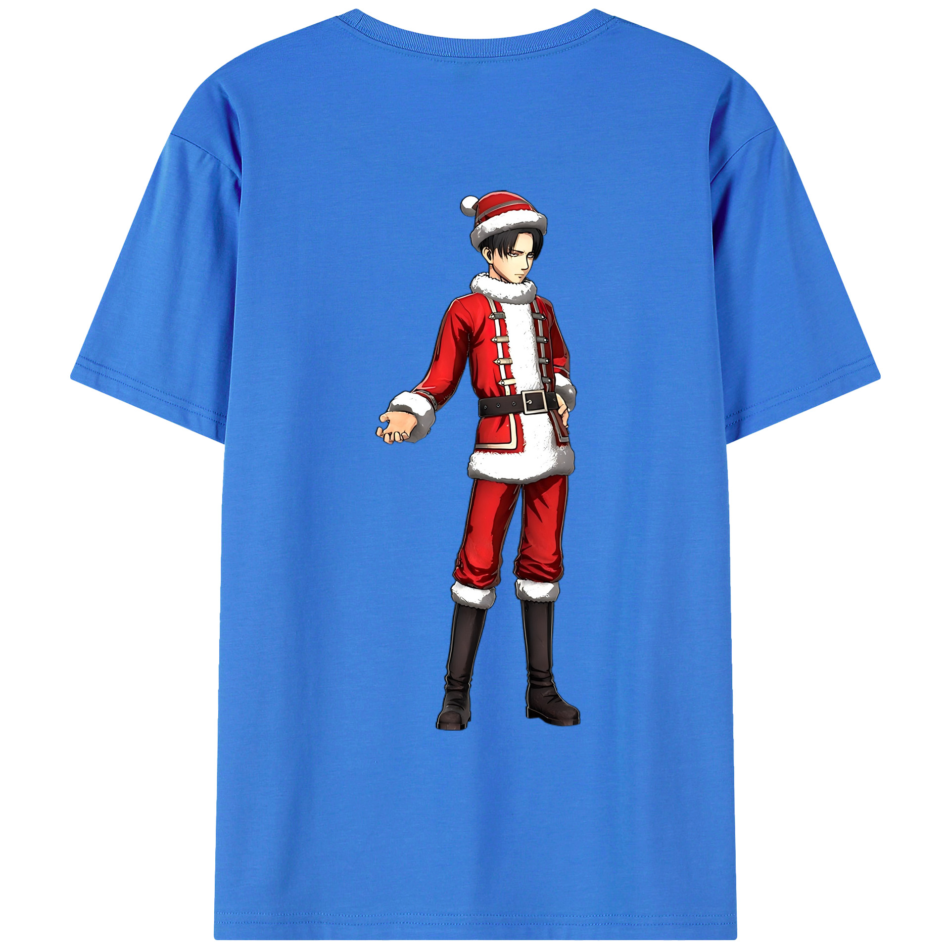 （画像用） 進撃の巨人 リヴァイ·アッカーマン Attack on Titan Levi Ackerman 綿100％ メンズ半袖Tシャツ（バックプリント） 通気性