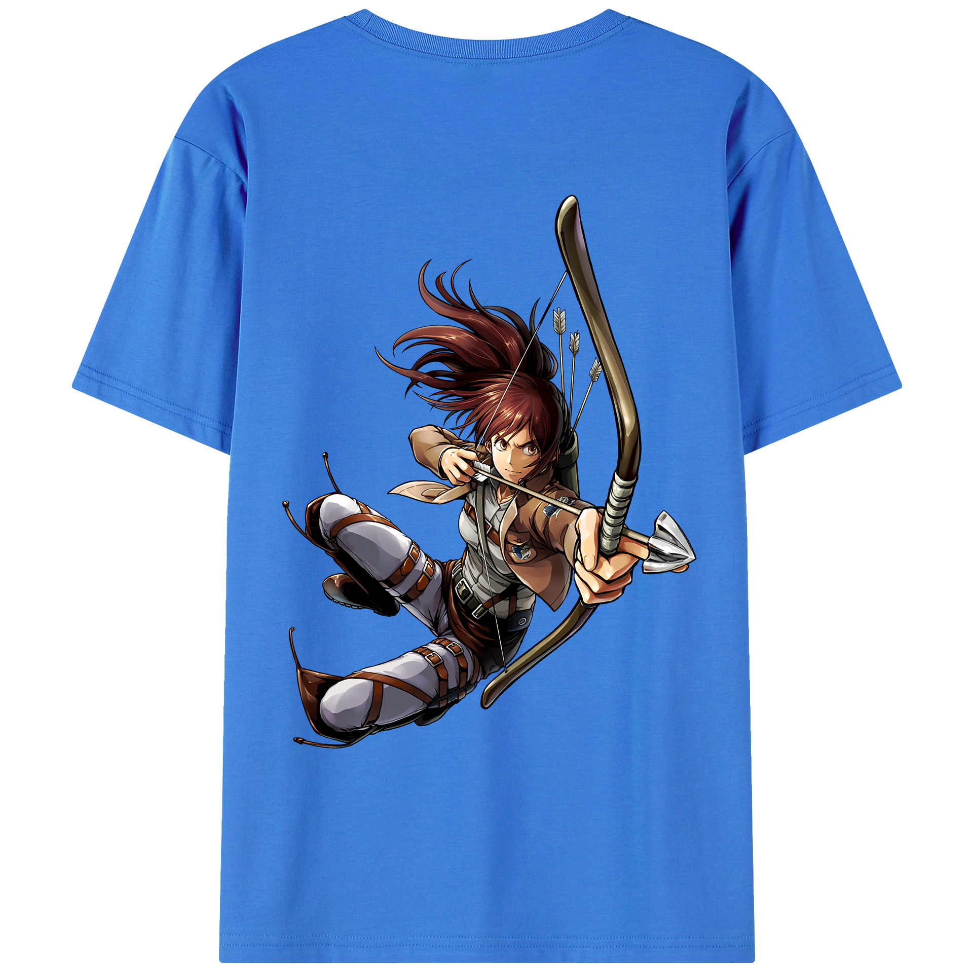 （画像用） 進撃の巨人 サシャ·ブラウス Attack on Titan Sasha Blaus 綿100％ メンズ半袖Tシャツ（バックプリント） 通気性