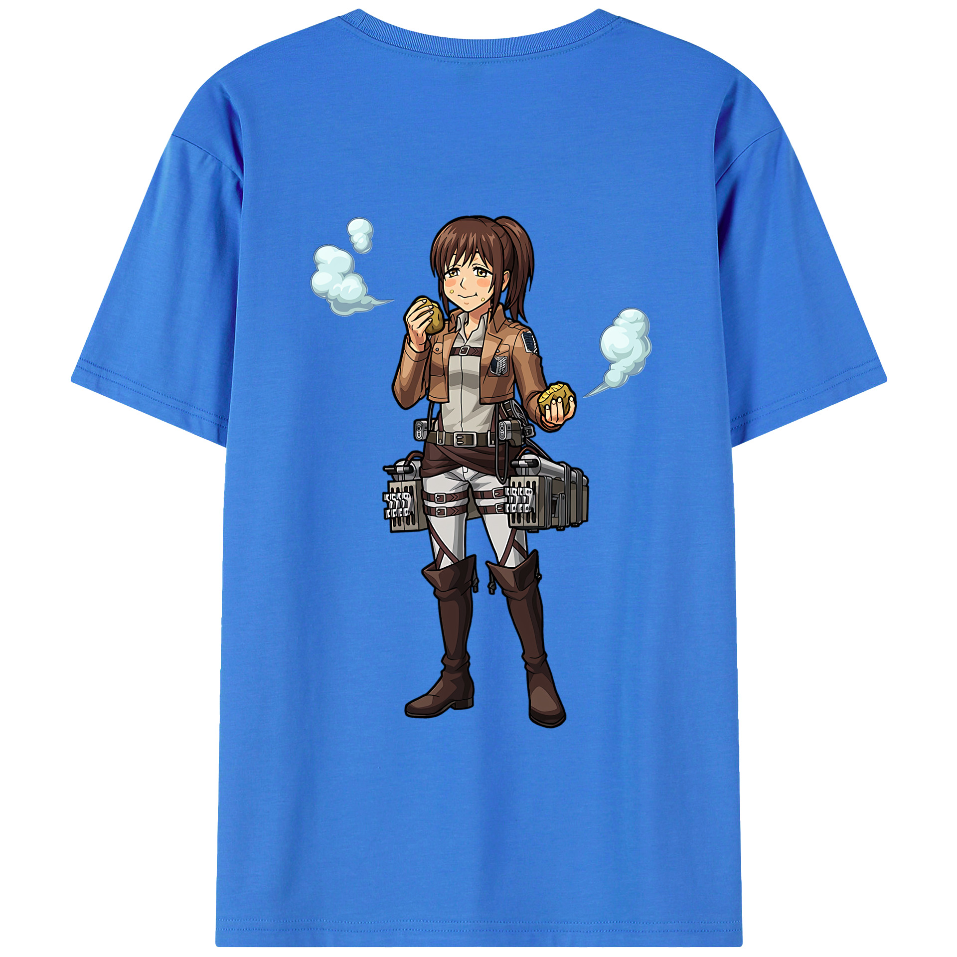 （画像用） 進撃の巨人 サシャ·ブラウス Attack on Titan Sasha Blaus 綿100％ メンズ半袖Tシャツ（バックプリント） 通気性