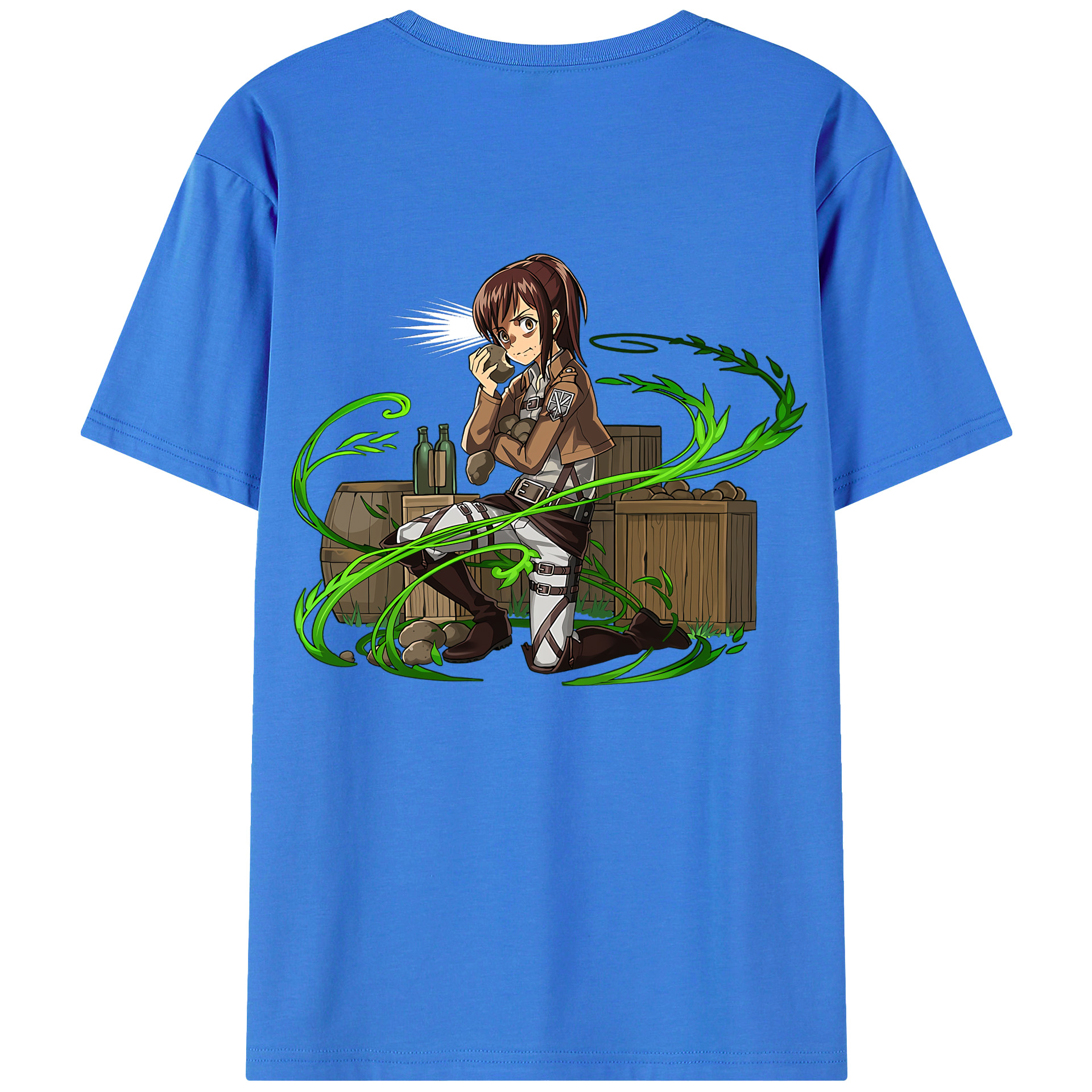 （画像用） 進撃の巨人 サシャ·ブラウス Attack on Titan Sasha Blaus 綿100％ メンズ半袖Tシャツ（バックプリント） 通気性