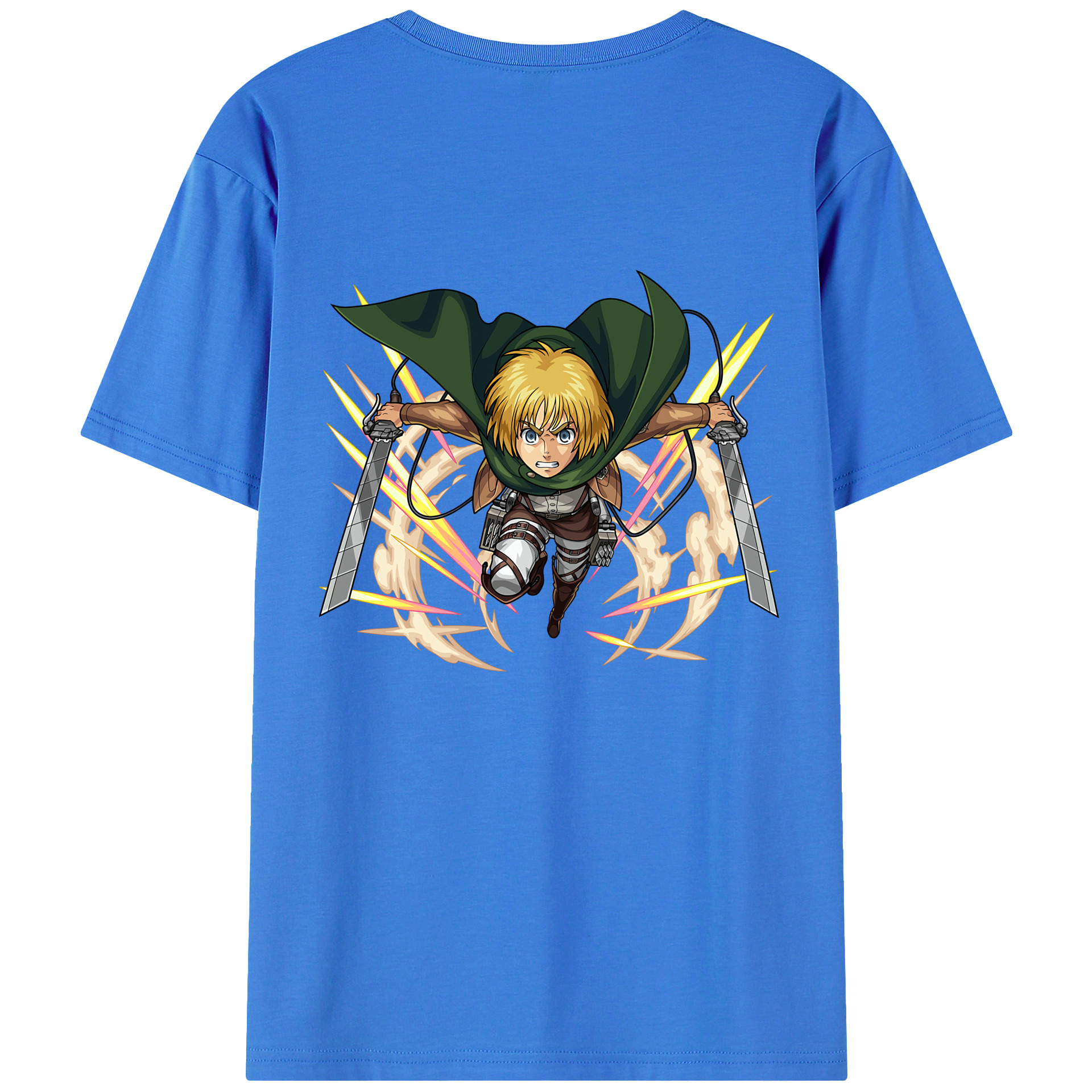 （画像用） 進撃の巨人 アルミン·アルレルト Attack on Titan Armin Arlert 綿100％ メンズ半袖Tシャツ（バックプリント） 通気性