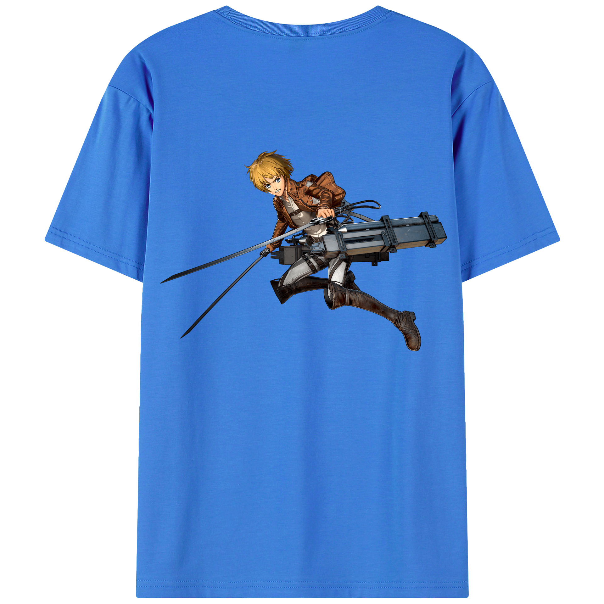 （画像用） 進撃の巨人 アルミン·アルレルト Attack on Titan Armin Arlert 綿100％ メンズ半袖Tシャツ（バックプリント） 通気性