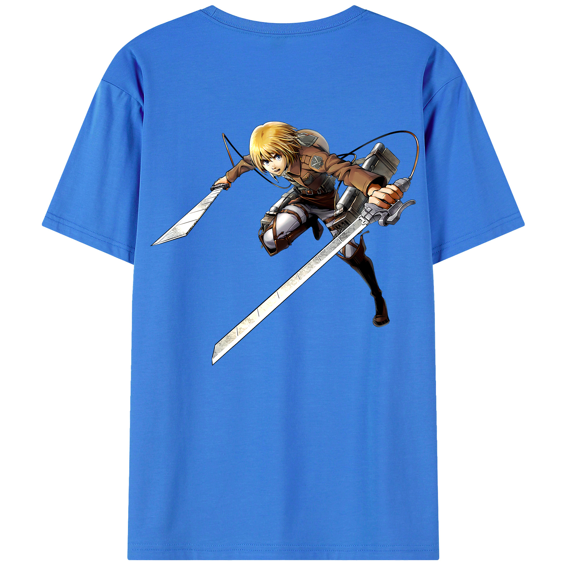 （画像用） 進撃の巨人 アルミン·アルレルト Attack on Titan Armin Arlert 綿100％ メンズ半袖Tシャツ（バックプリント） 通気性