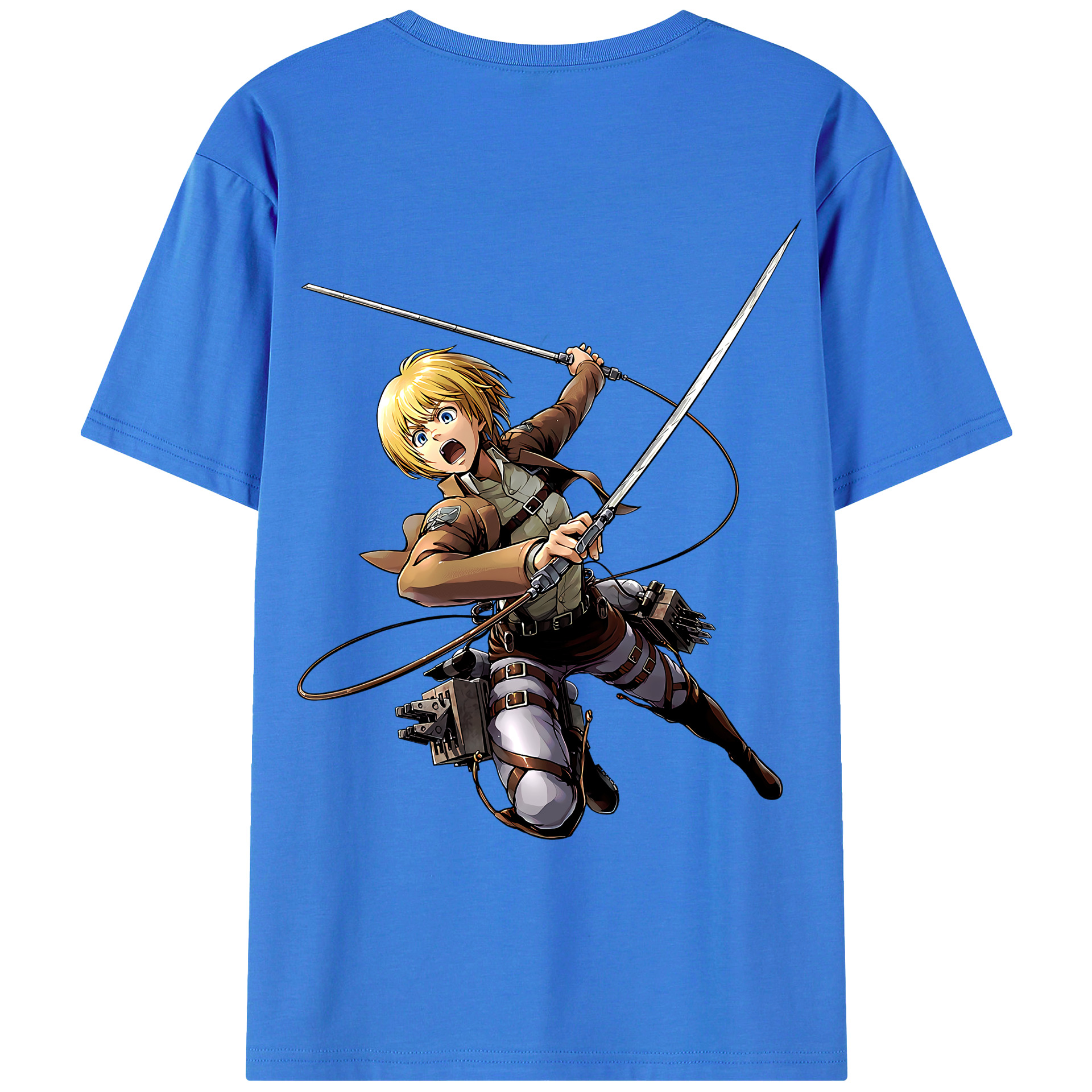 （画像用） 進撃の巨人 アルミン·アルレルト Attack on Titan Armin Arlert 綿100％ メンズ半袖Tシャツ（バックプリント） 通気性