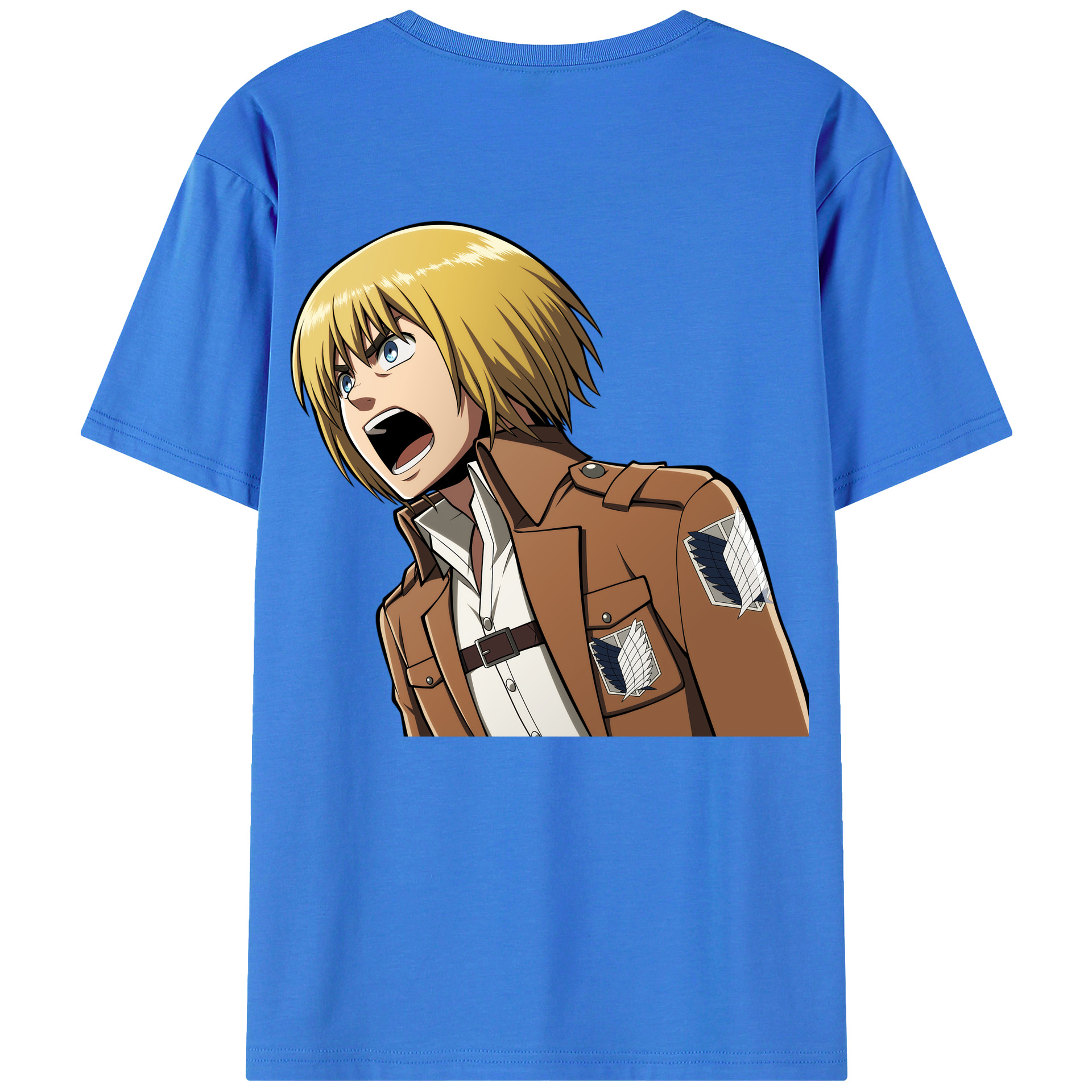 （画像用） 進撃の巨人 アルミン·アルレルト Attack on Titan Armin Arlert 綿100％ メンズ半袖Tシャツ（バックプリント） 通気性