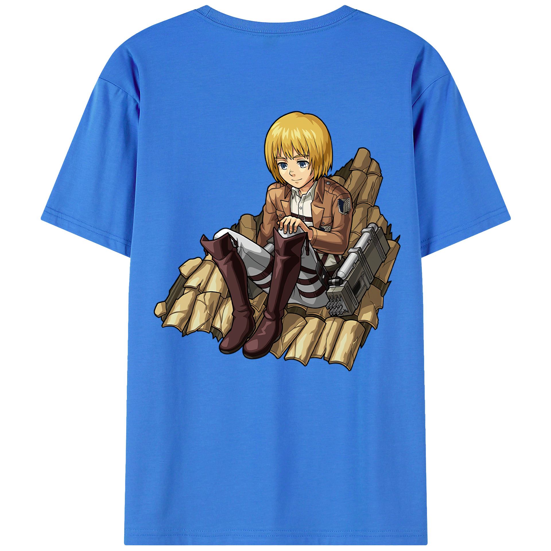 （画像用） 進撃の巨人 アルミン·アルレルト Attack on Titan Armin Arlert 綿100％ メンズ半袖Tシャツ（バックプリント） 通気性