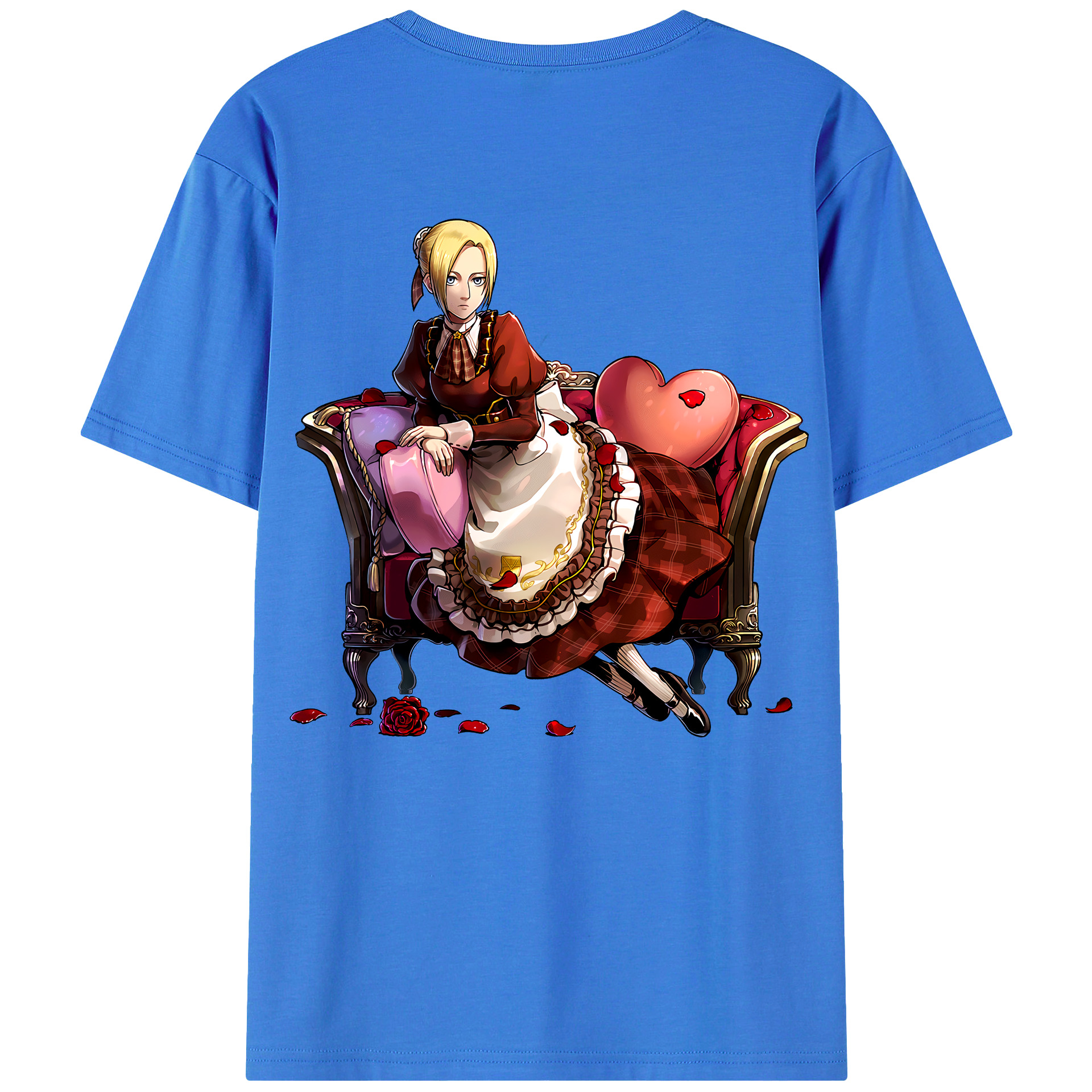（画像用） 進撃の巨人 アニ・レオンハート Attack on Titan Annie Leonhart 綿100％ メンズ半袖Tシャツ（バックプリント） 通気性