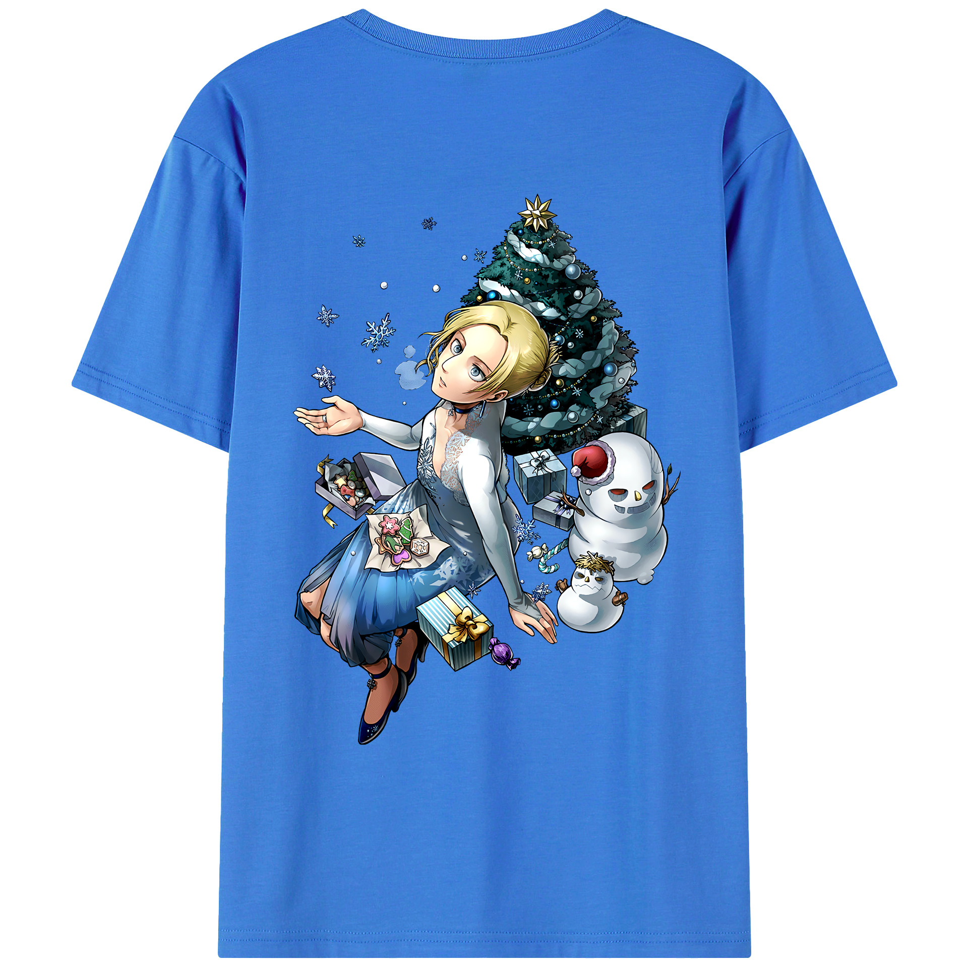 （画像用） 進撃の巨人 アニ・レオンハート Attack on Titan Annie Leonhart 綿100％ メンズ半袖Tシャツ（バックプリント） 通気性