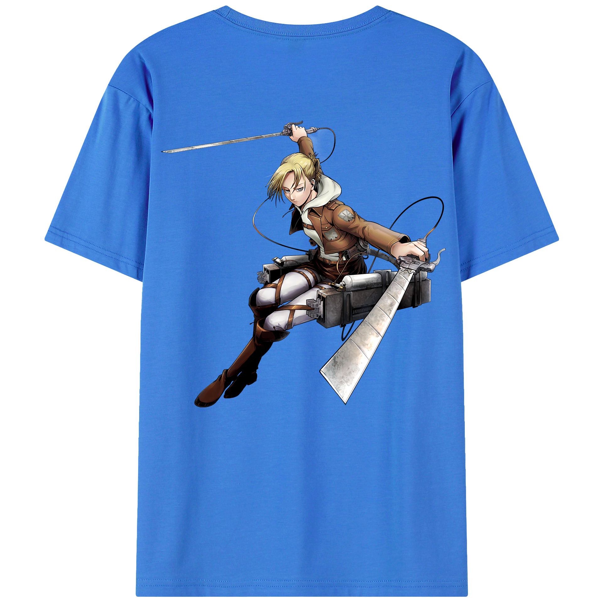 （画像用） 進撃の巨人 アニ・レオンハート Attack on Titan Annie Leonhart 綿100％ メンズ半袖Tシャツ（バックプリント） 通気性