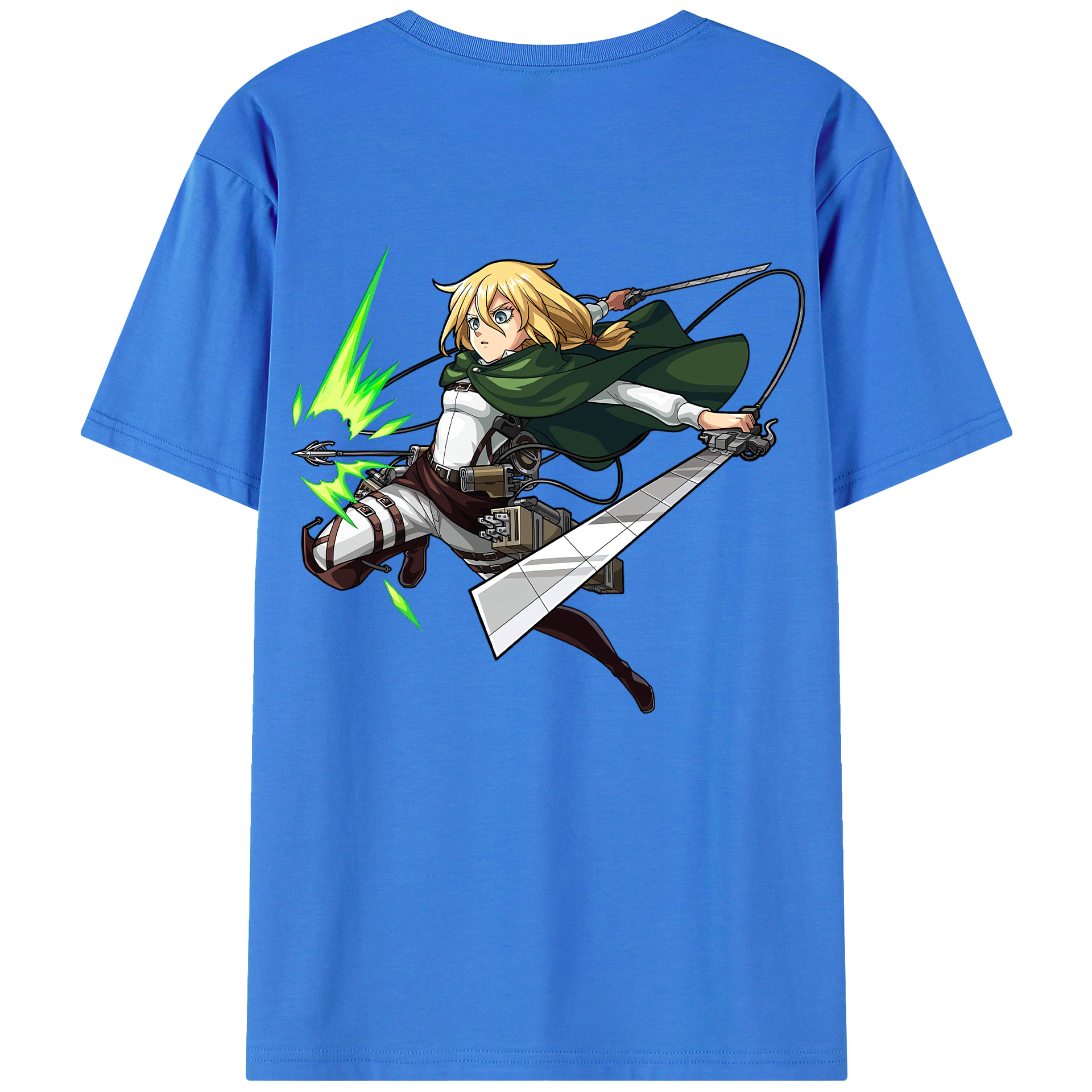 （画像用） 進撃の巨人 クリスタ·レンズ Attack on Titan Christa Lenz 綿100％ メンズ半袖Tシャツ（バックプリント） 通気性