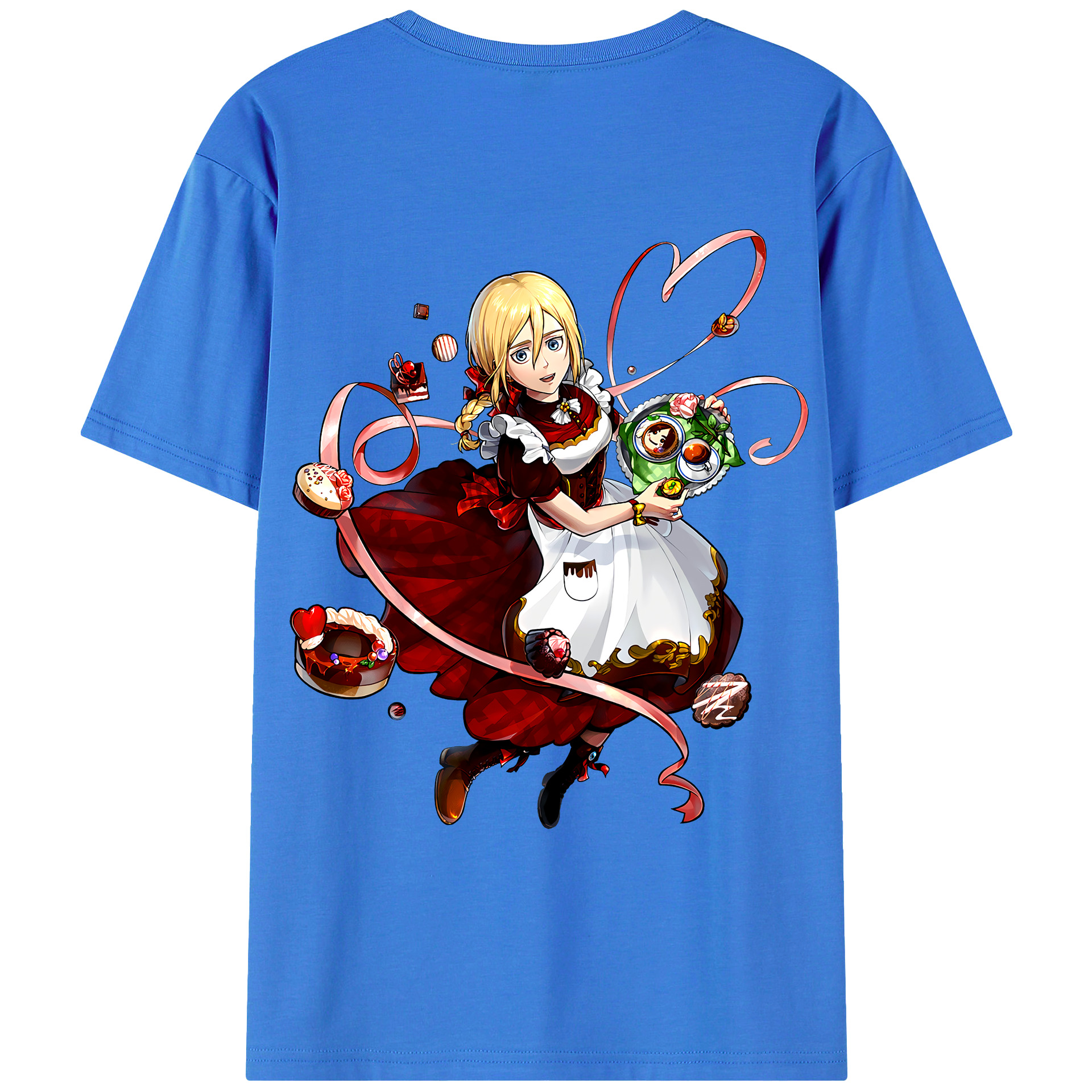 （画像用） 進撃の巨人 クリスタ·レンズ Attack on Titan Christa Lenz 綿100％ メンズ半袖Tシャツ（バックプリント） 通気性
