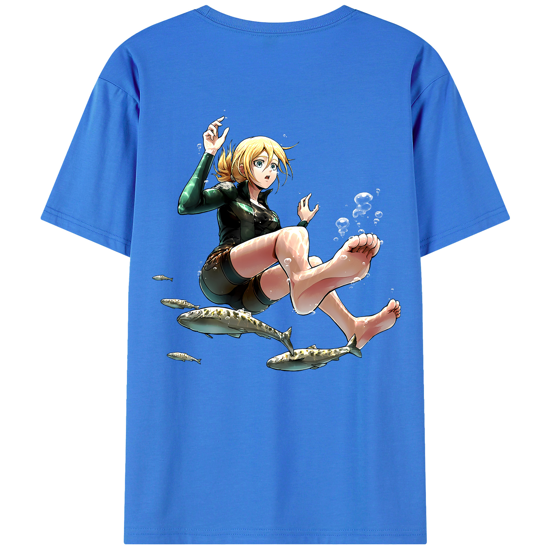 （画像用） 進撃の巨人 クリスタ·レンズ Attack on Titan Christa Lenz 綿100％ メンズ半袖Tシャツ（バックプリント） 通気性
