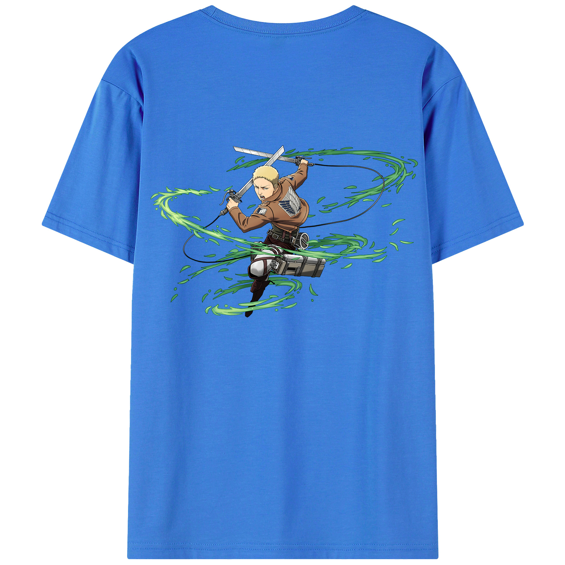 （画像用） 進撃の巨人 ライナー・ブラウン Attack on Titan Reiner Braun 綿100％ メンズ半袖Tシャツ（バックプリント） 通気性