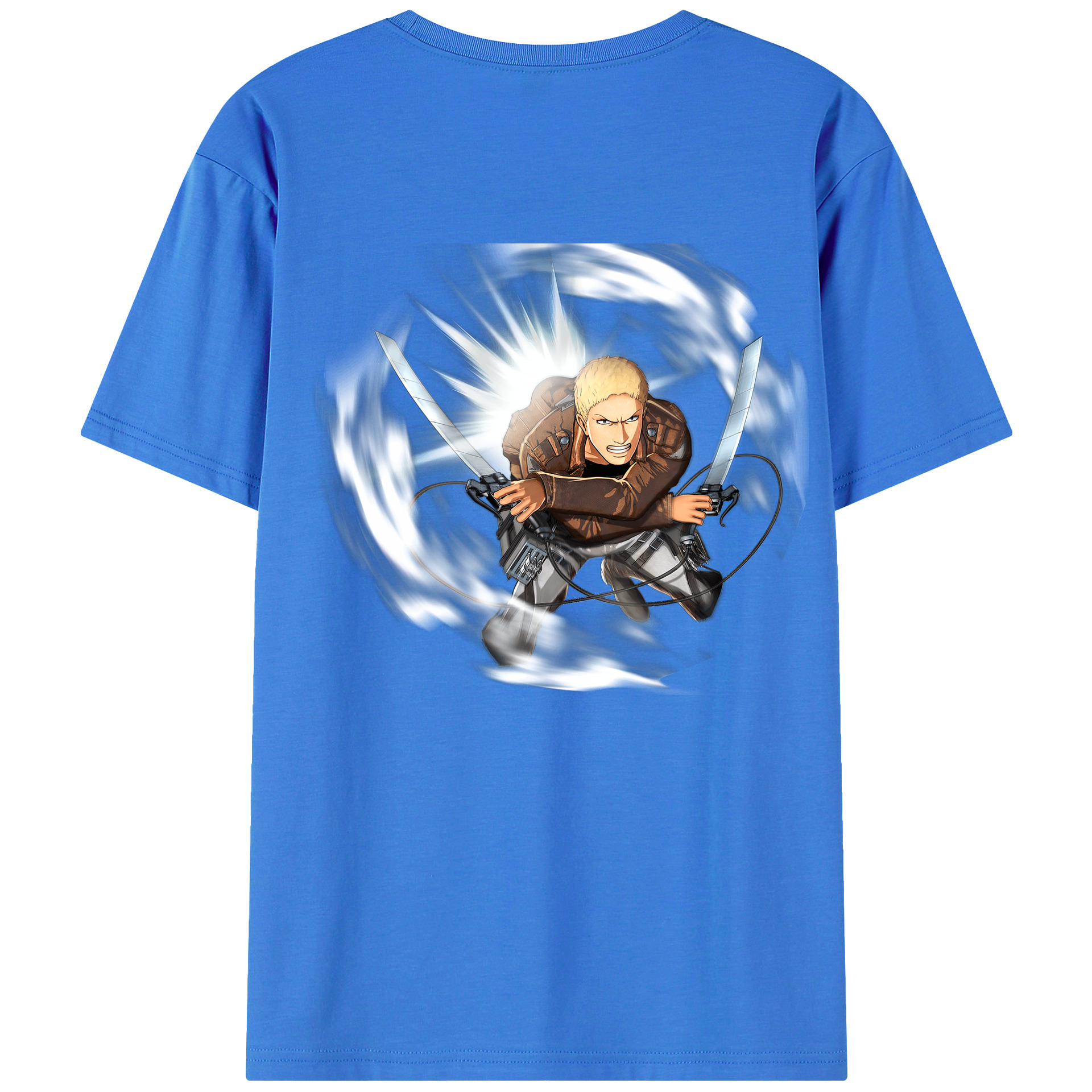 （画像用） 進撃の巨人 ライナー・ブラウン Attack on Titan Reiner Braun 綿100％ メンズ半袖Tシャツ（バックプリント） 通気性