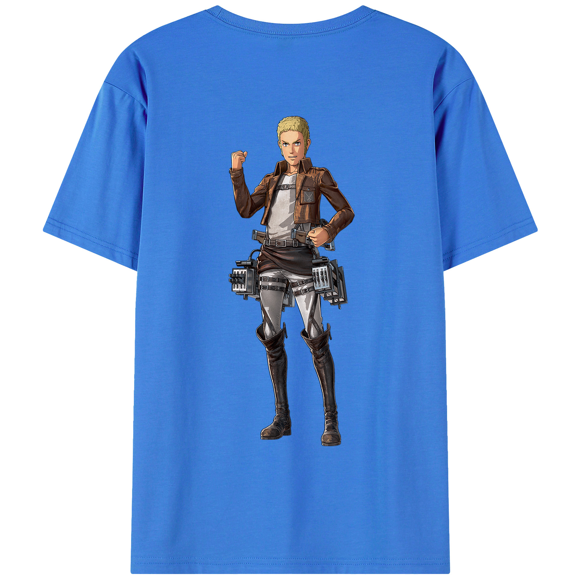 （画像用） 進撃の巨人 ライナー・ブラウン Attack on Titan Reiner Braun 綿100％ メンズ半袖Tシャツ（バックプリント） 通気性