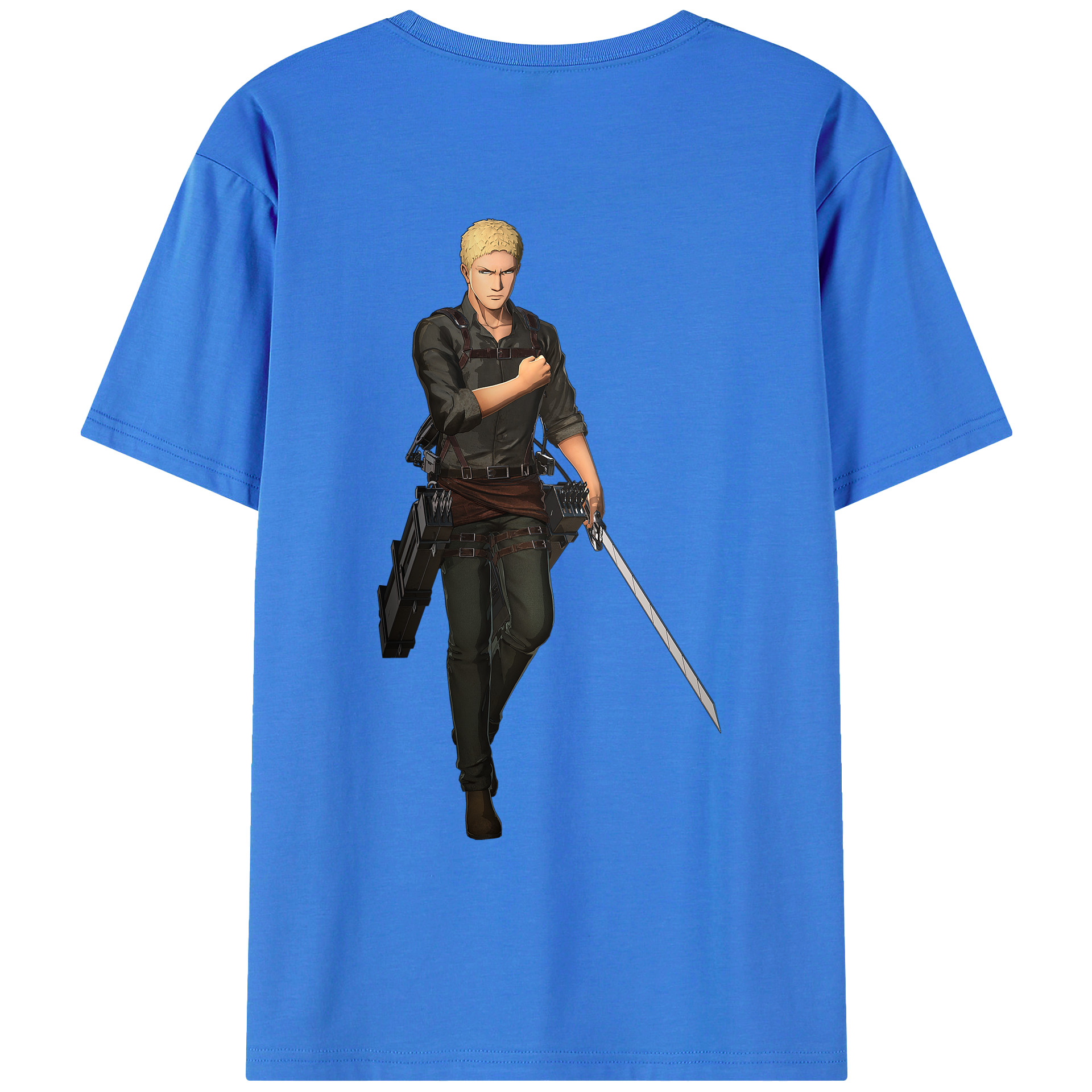 （画像用） 進撃の巨人 ライナー・ブラウン Attack on Titan Reiner Braun 綿100％ メンズ半袖Tシャツ（バックプリント） 通気性