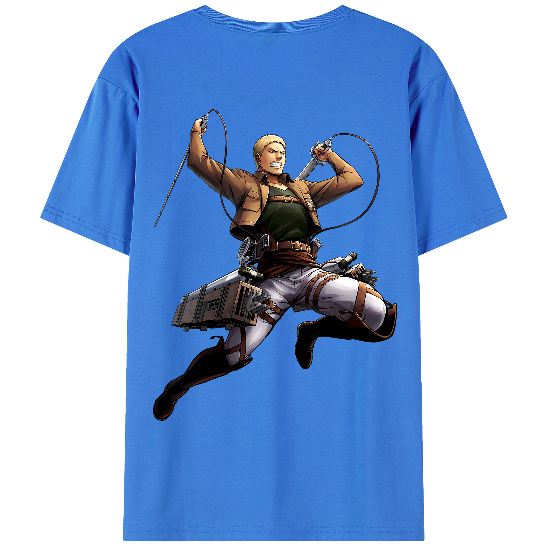 （画像用） 進撃の巨人 ライナー・ブラウン Attack on Titan Reiner Braun 綿100％ メンズ半袖Tシャツ（バックプリント） 通気性