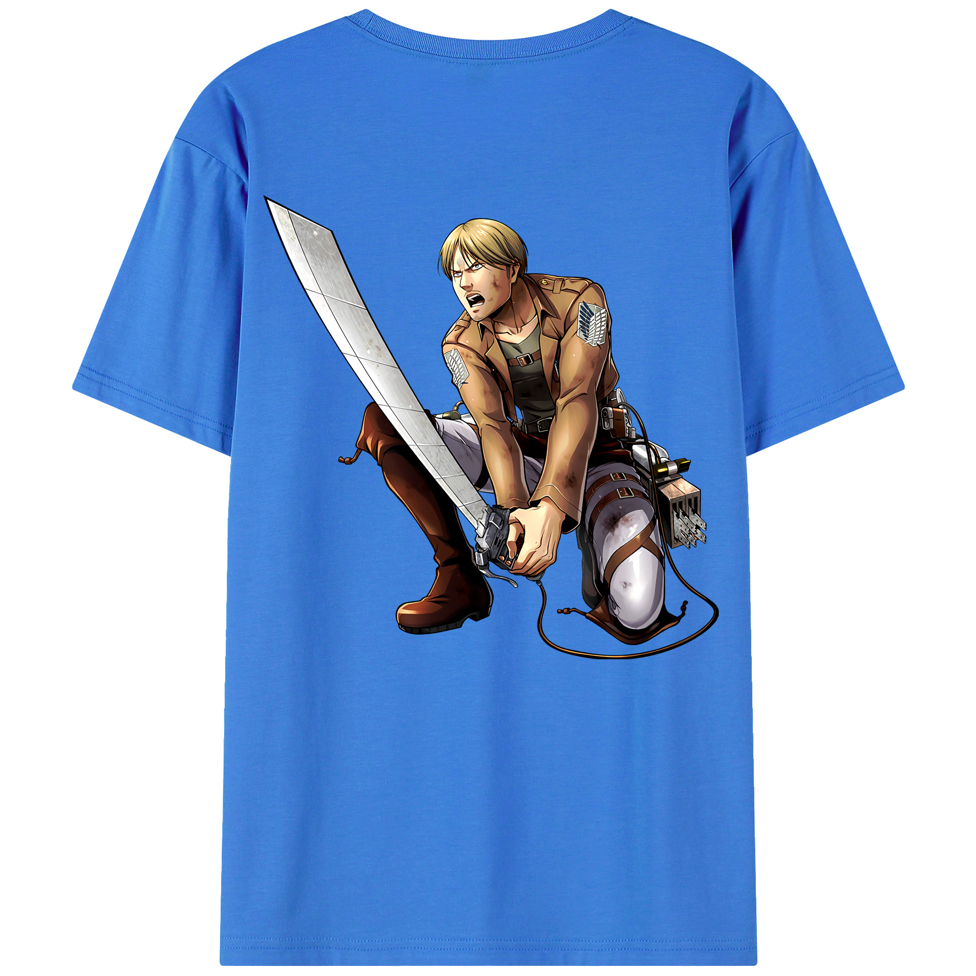 （画像用） 進撃の巨人 ミケ·ザカリアス Attack on Titan Mike Zakarius 綿100％ メンズ半袖Tシャツ（バックプリント） 通気性