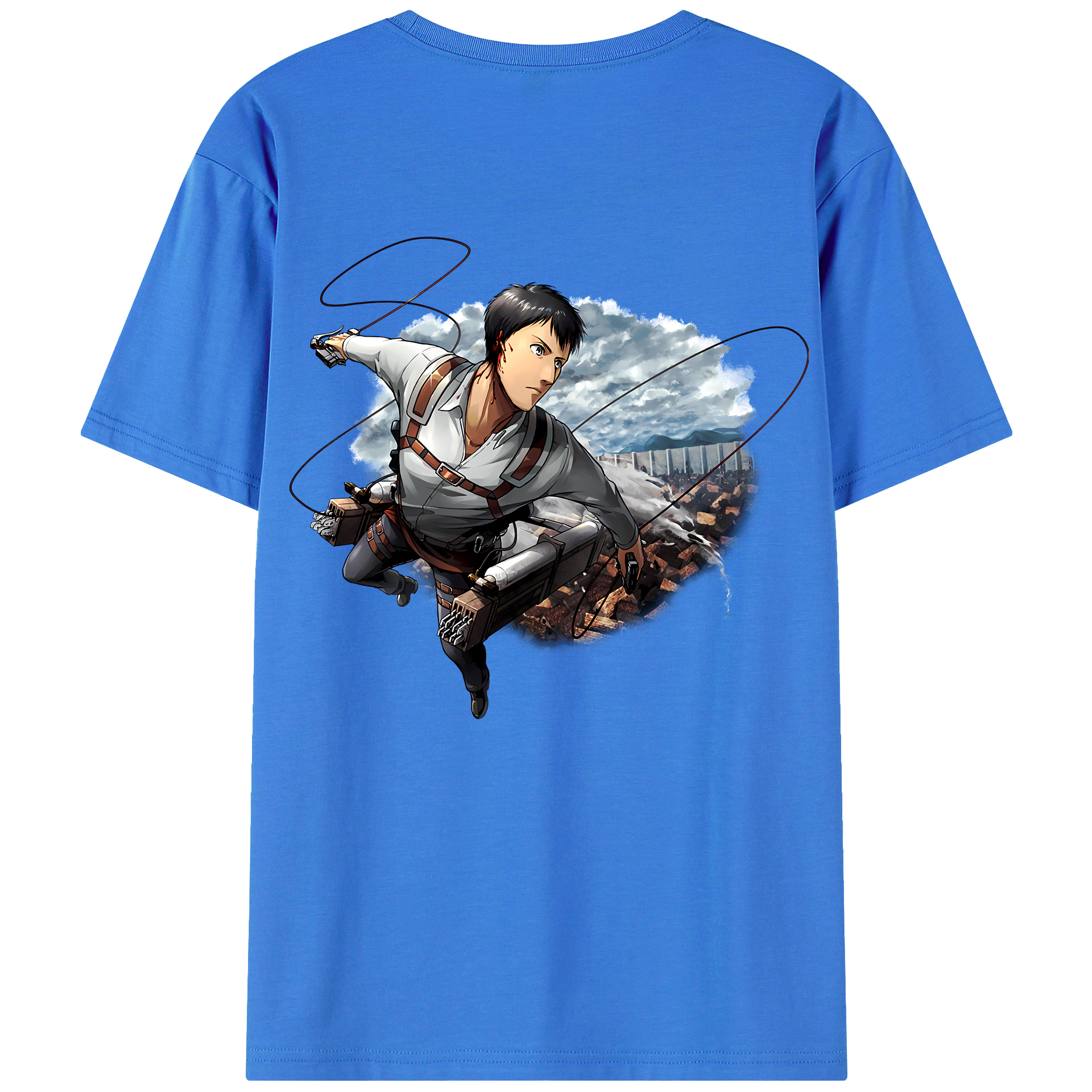 （画像用） 進撃の巨人 ベルトルト・フーバー Attack on Titan Bertholdt Hoover 綿100％ メンズ半袖Tシャツ（バックプリント） 通気性