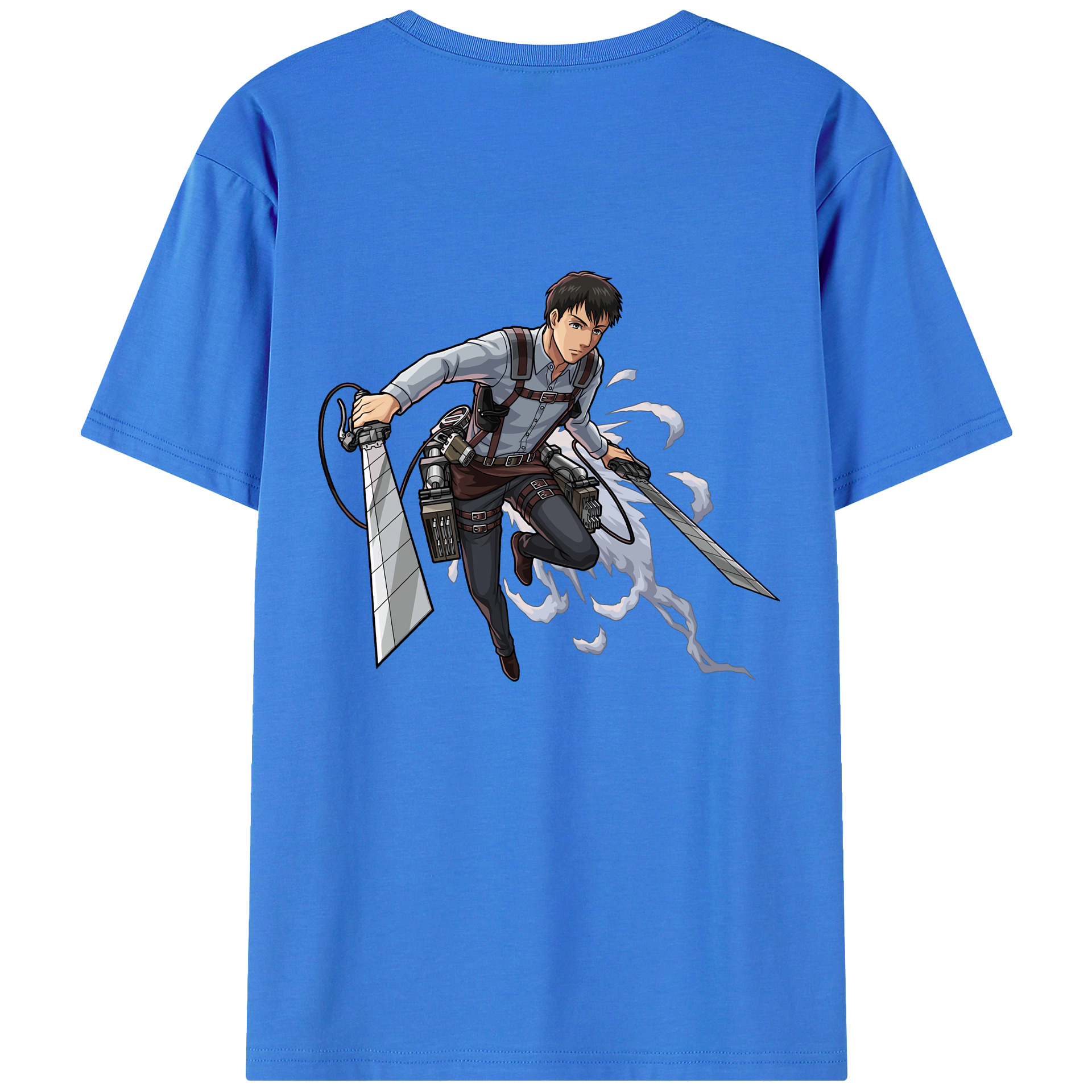 （画像用） 進撃の巨人 ベルトルト・フーバー Attack on Titan Bertholdt Hoover 綿100％ メンズ半袖Tシャツ（バックプリント） 通気性