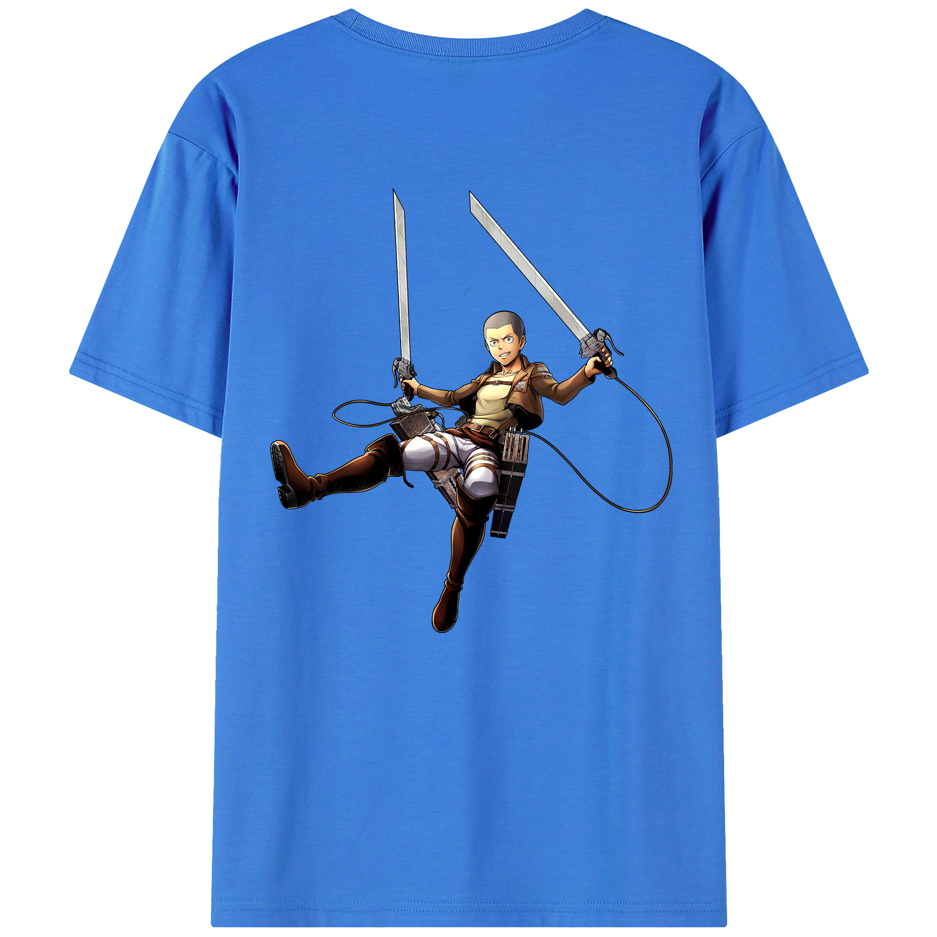 （画像用） 進撃の巨人 コニー·スプリンガー Attack on Titan Connie Springer 綿100％ メンズ半袖Tシャツ（バックプリント） 通気性