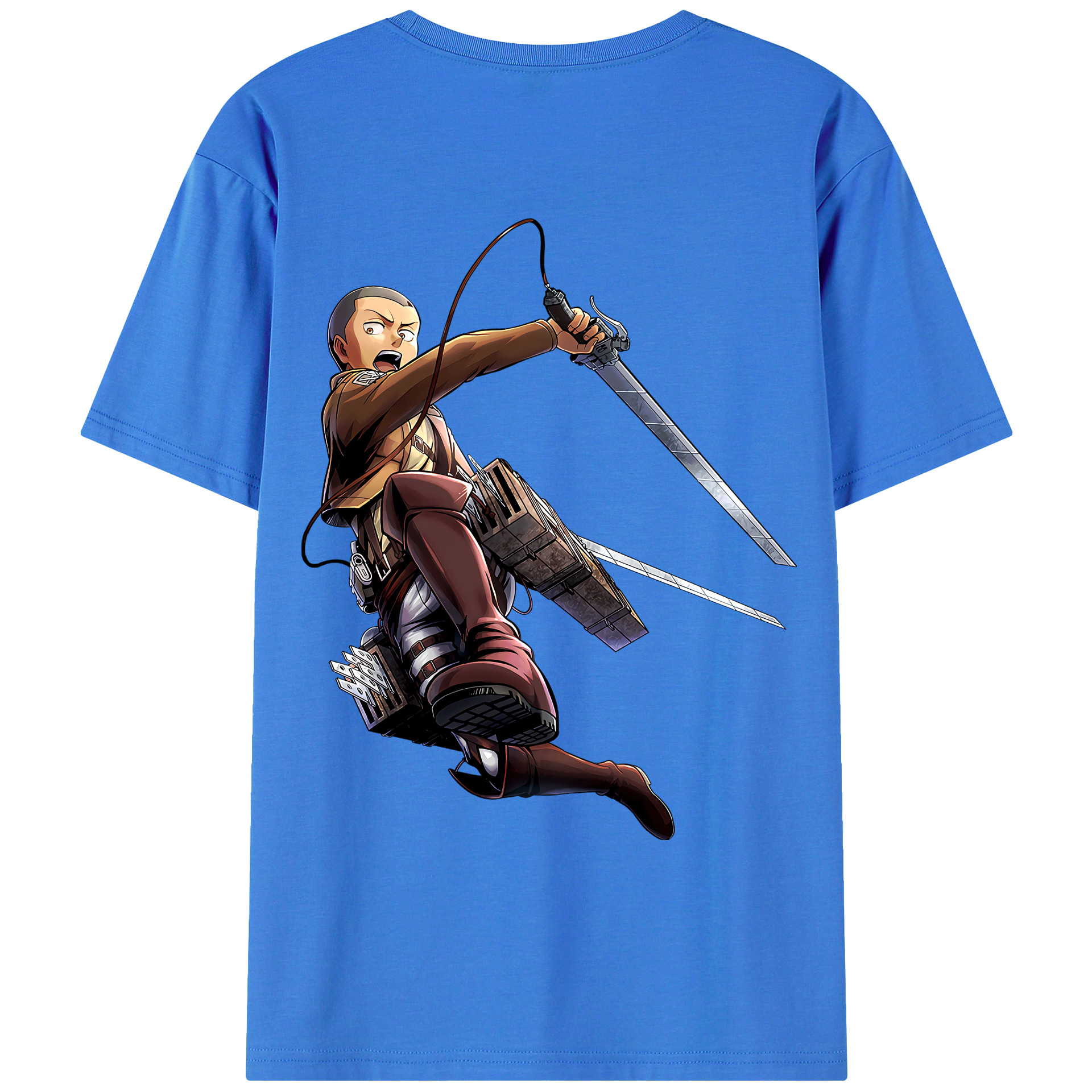 （画像用） 進撃の巨人 コニー·スプリンガー Attack on Titan Connie Springer 綿100％ メンズ半袖Tシャツ（バックプリント） 通気性