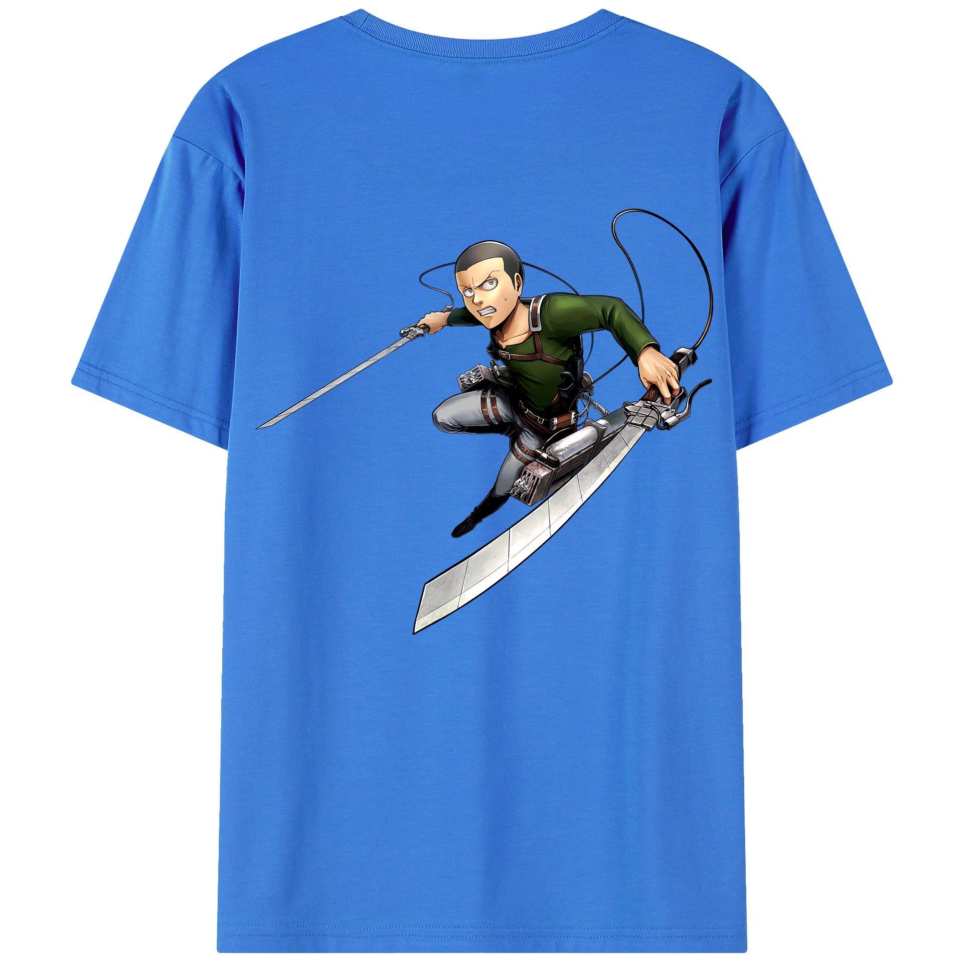 （画像用） 進撃の巨人 コニー·スプリンガー Attack on Titan Connie Springer 綿100％ メンズ半袖Tシャツ（バックプリント） 通気性