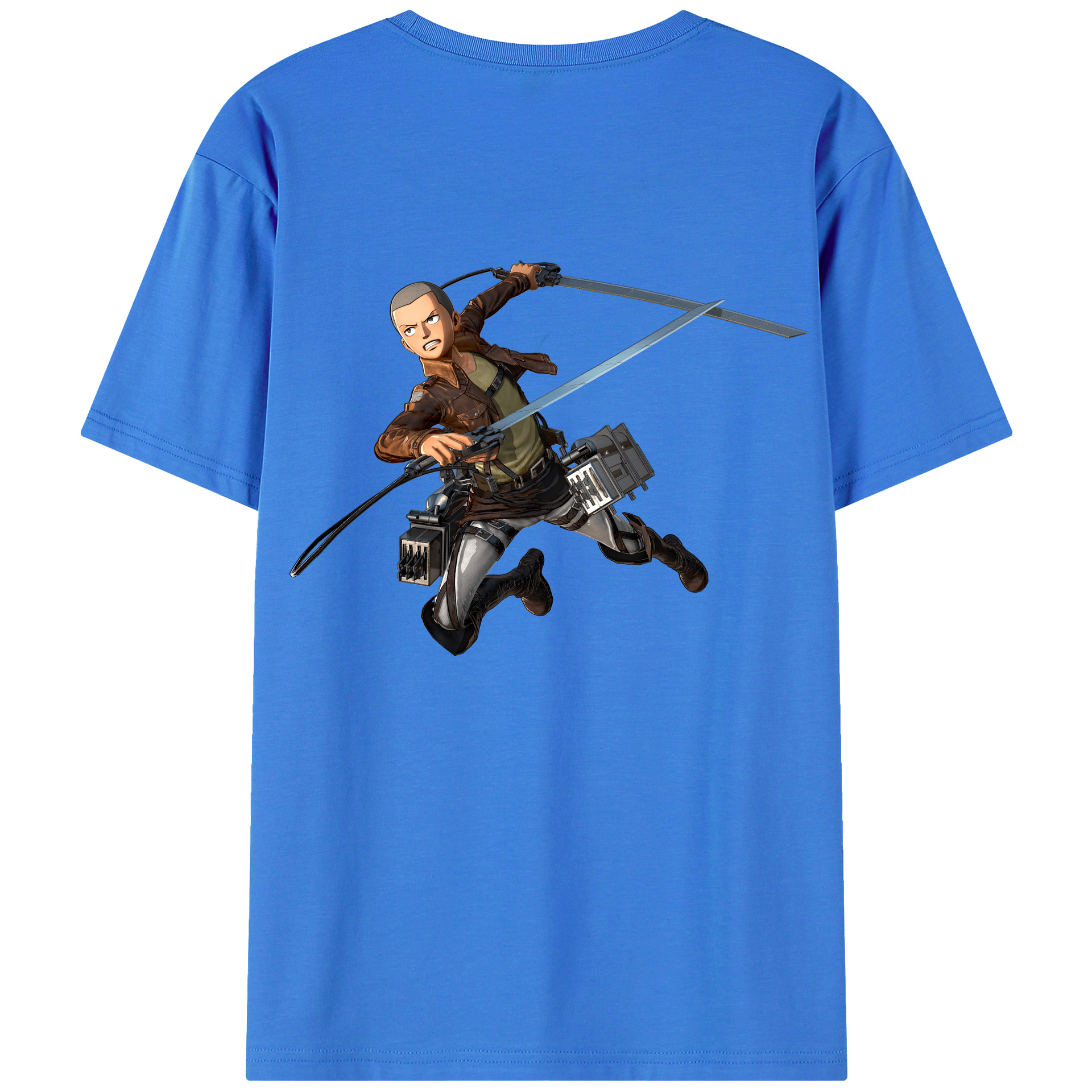 （画像用） 進撃の巨人 コニー·スプリンガー Attack on Titan Connie Springer 綿100％ メンズ半袖Tシャツ（バックプリント） 通気性