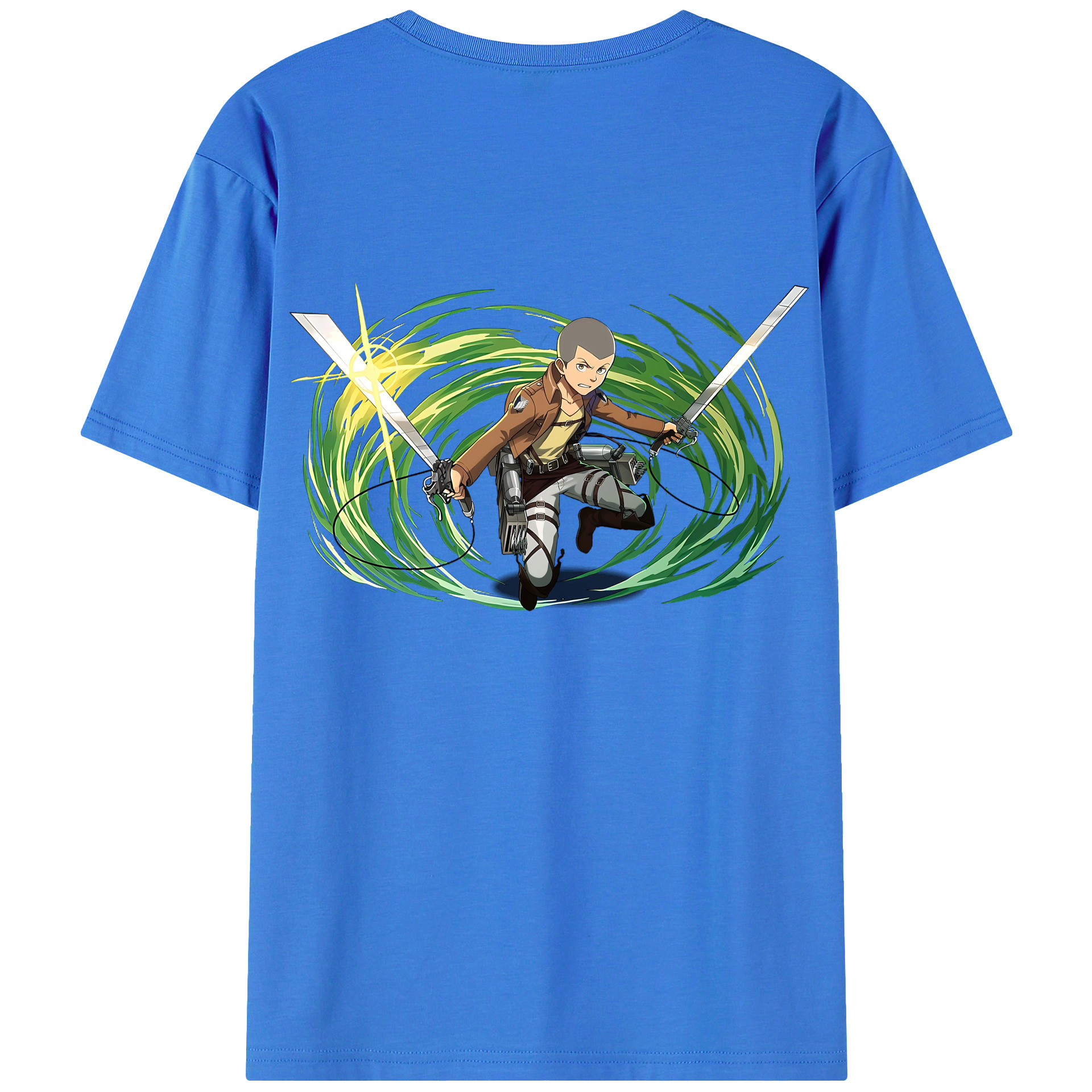 （画像用） 進撃の巨人 コニー·スプリンガー Attack on Titan Connie Springer 綿100％ メンズ半袖Tシャツ（バックプリント） 通気性