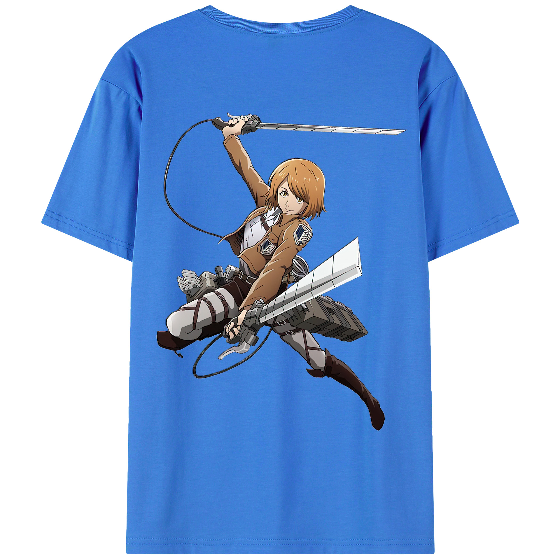 （画像用） 進撃の巨人 ペトラ·ラル Attack on Titan Petra Rall 綿100％ メンズ半袖Tシャツ（バックプリント） 通気性