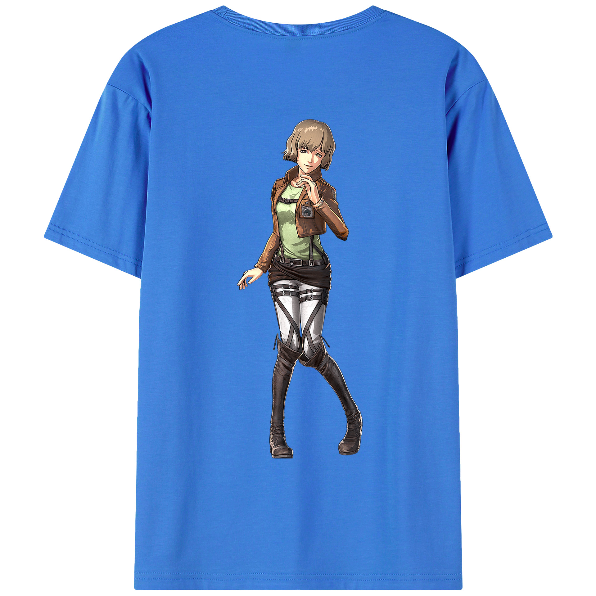 （画像用） 進撃の巨人 ヒツチ Attack on Titan Hitch 綿100％ メンズ半袖Tシャツ（バックプリント） 通気性