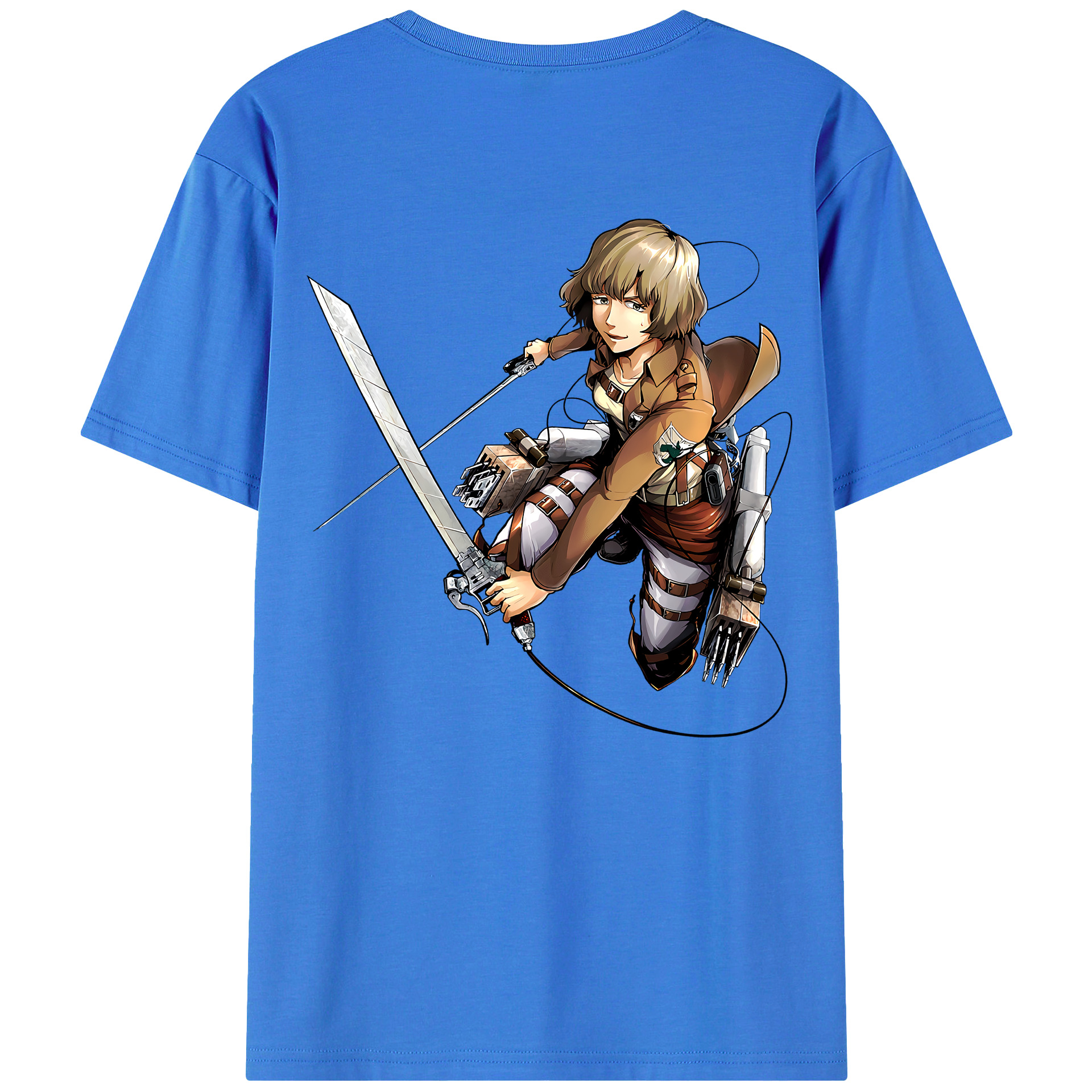 （画像用） 進撃の巨人 ヒツチ Attack on Titan Hitch 綿100％ メンズ半袖Tシャツ（バックプリント） 通気性